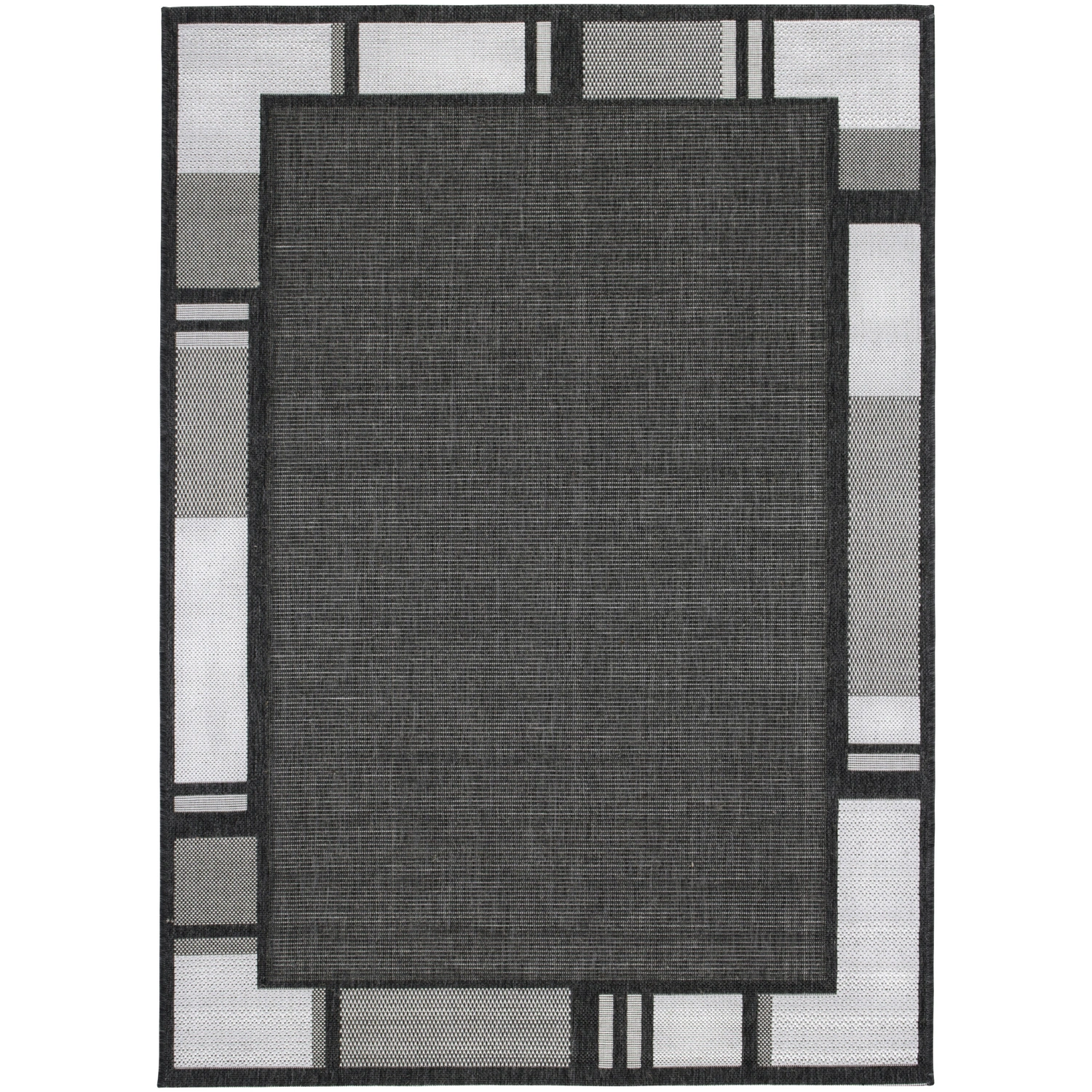 Flachgewebe-Teppich »Louisiana«, BxL: 120 x 170 cm, anthrazit/silberfarben