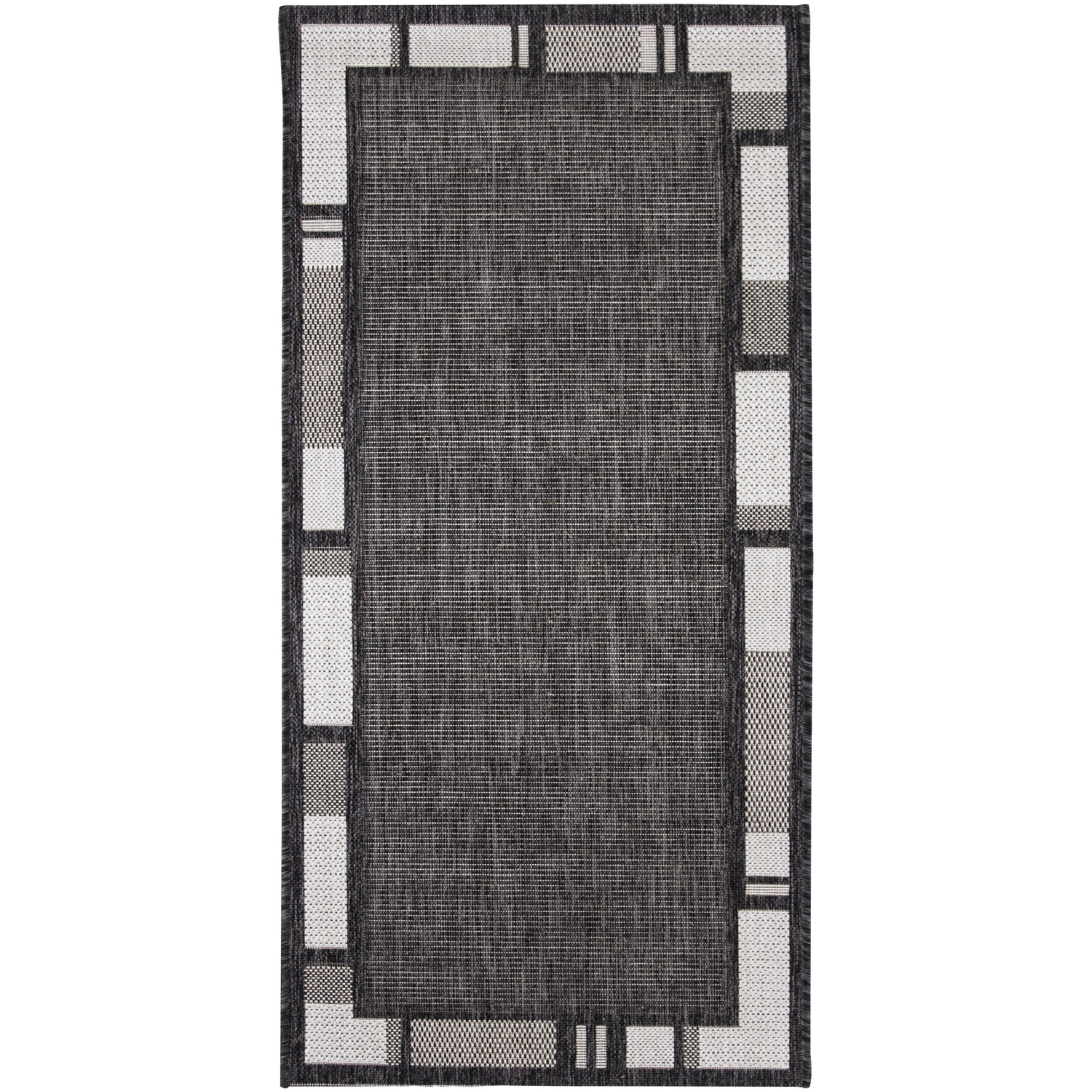 Flachgewebe-Teppich »Louisiana«, BxL: 67 x 140 cm, anthrazit/silberfarben