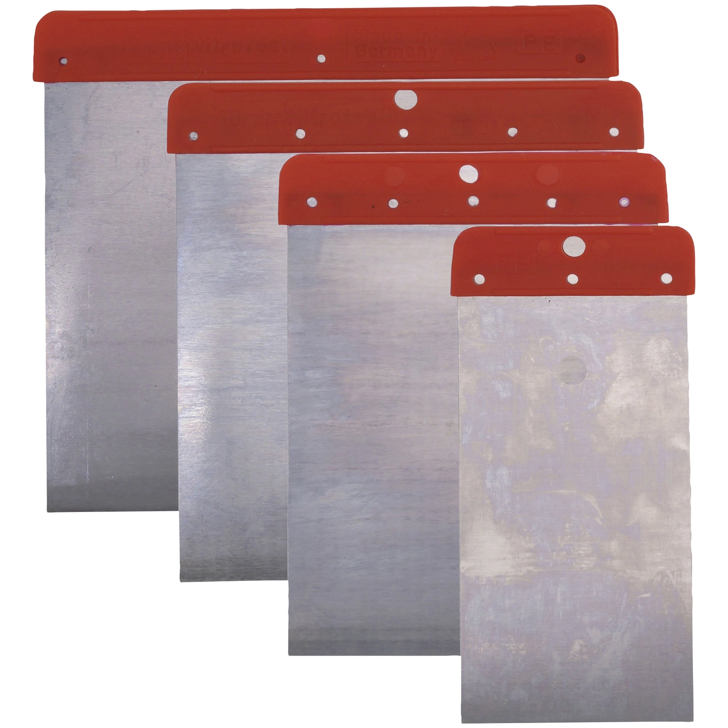 Flächenspachtel, Metall, 12 x 5, 8, 10 und 12 cm