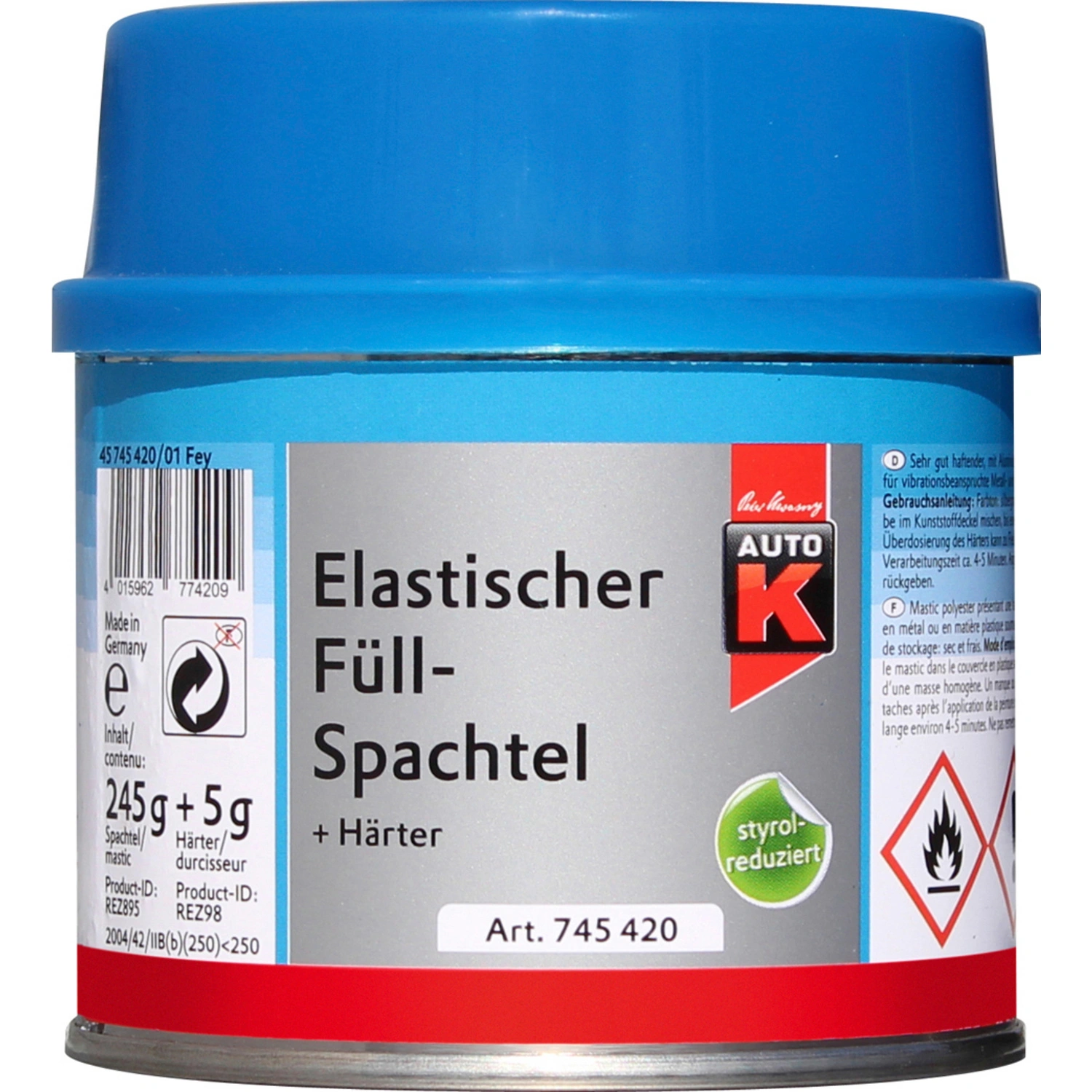 Füllspachtel, Dose, grau