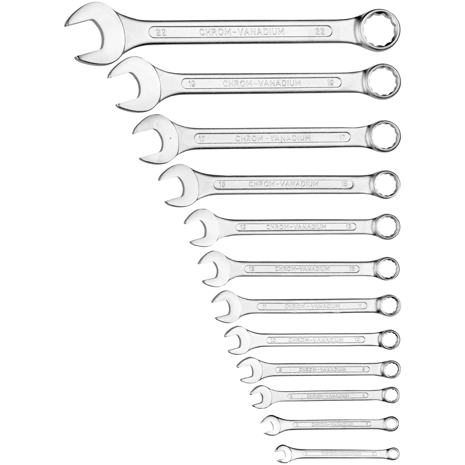 Gabel-Ringschlüssel-Satz, 12-teilig, Schlüsselgröße: 6 – 22 mm
