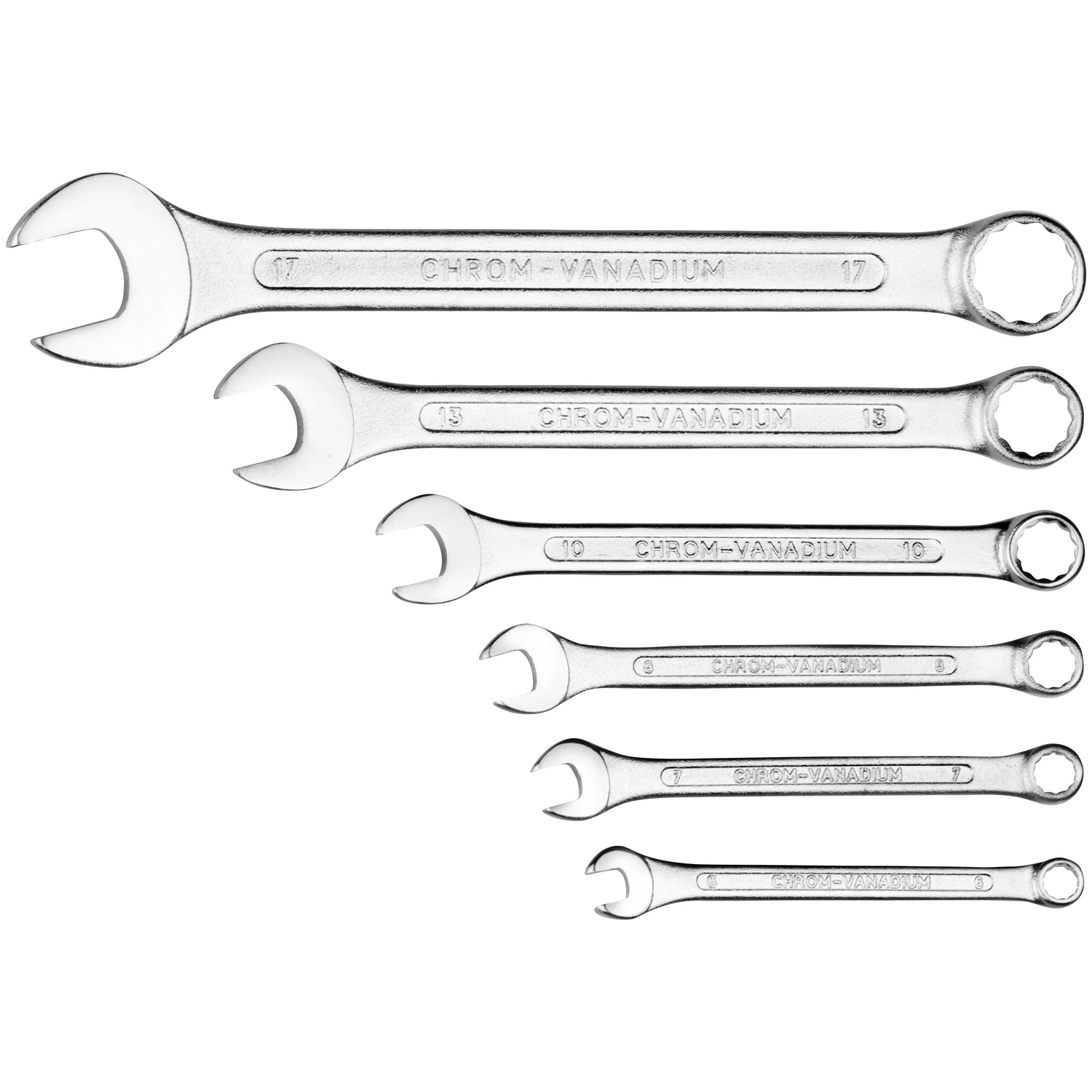 Gabel-Ringschlüssel-Satz, 6-teilig, Schlüsselgröße: 6 – 17 mm