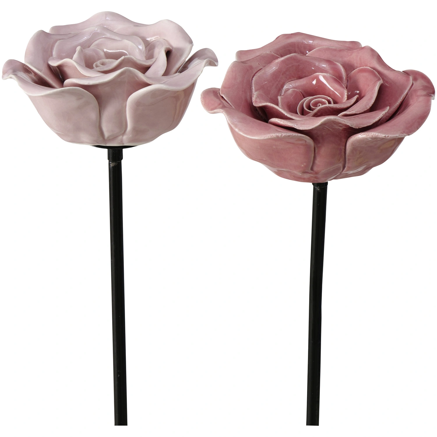 Gartenstab »Rose«, Keramik, mehrfarbig