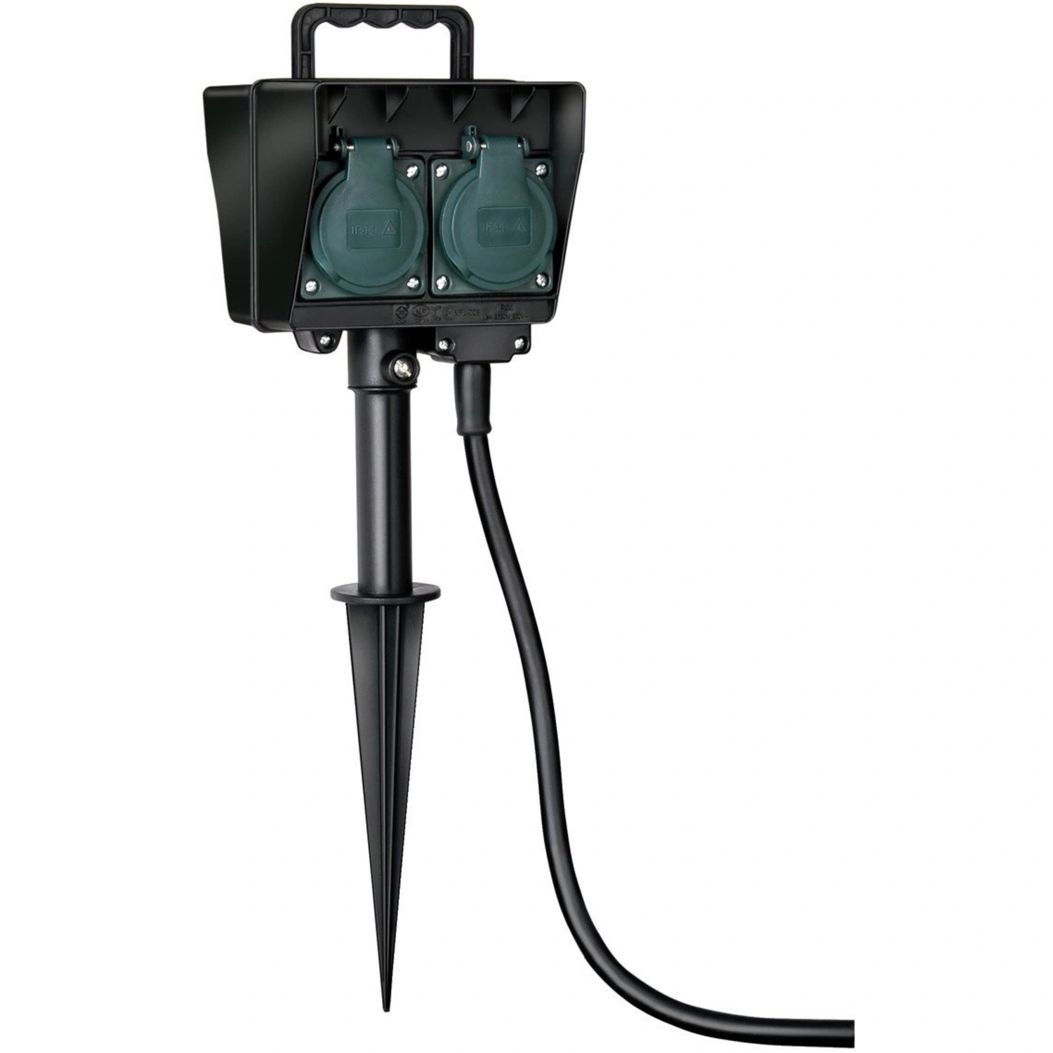 Gartensteckdose, schwarz, 230V