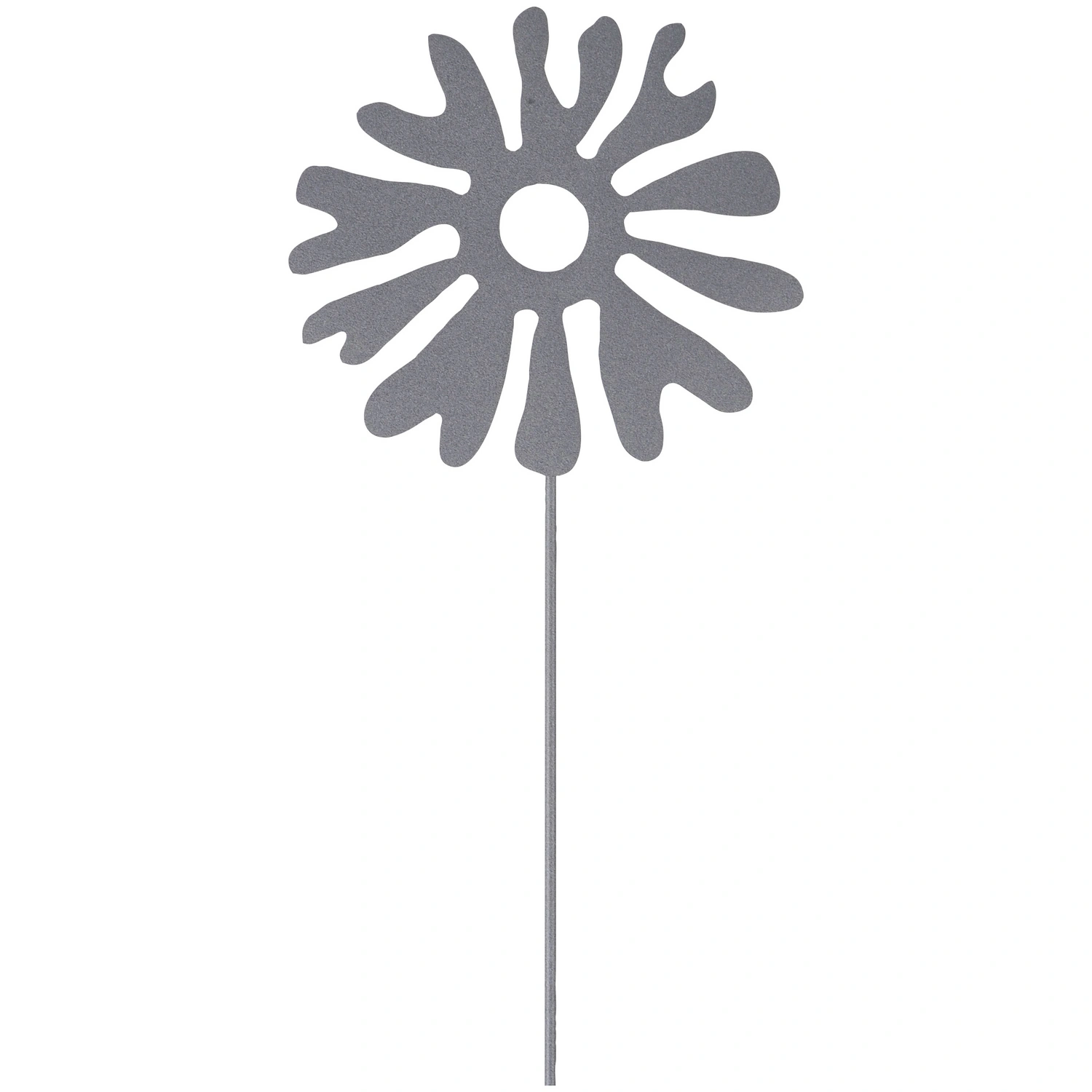 Gartenstecker, Blütenförmig, Eisen, grau