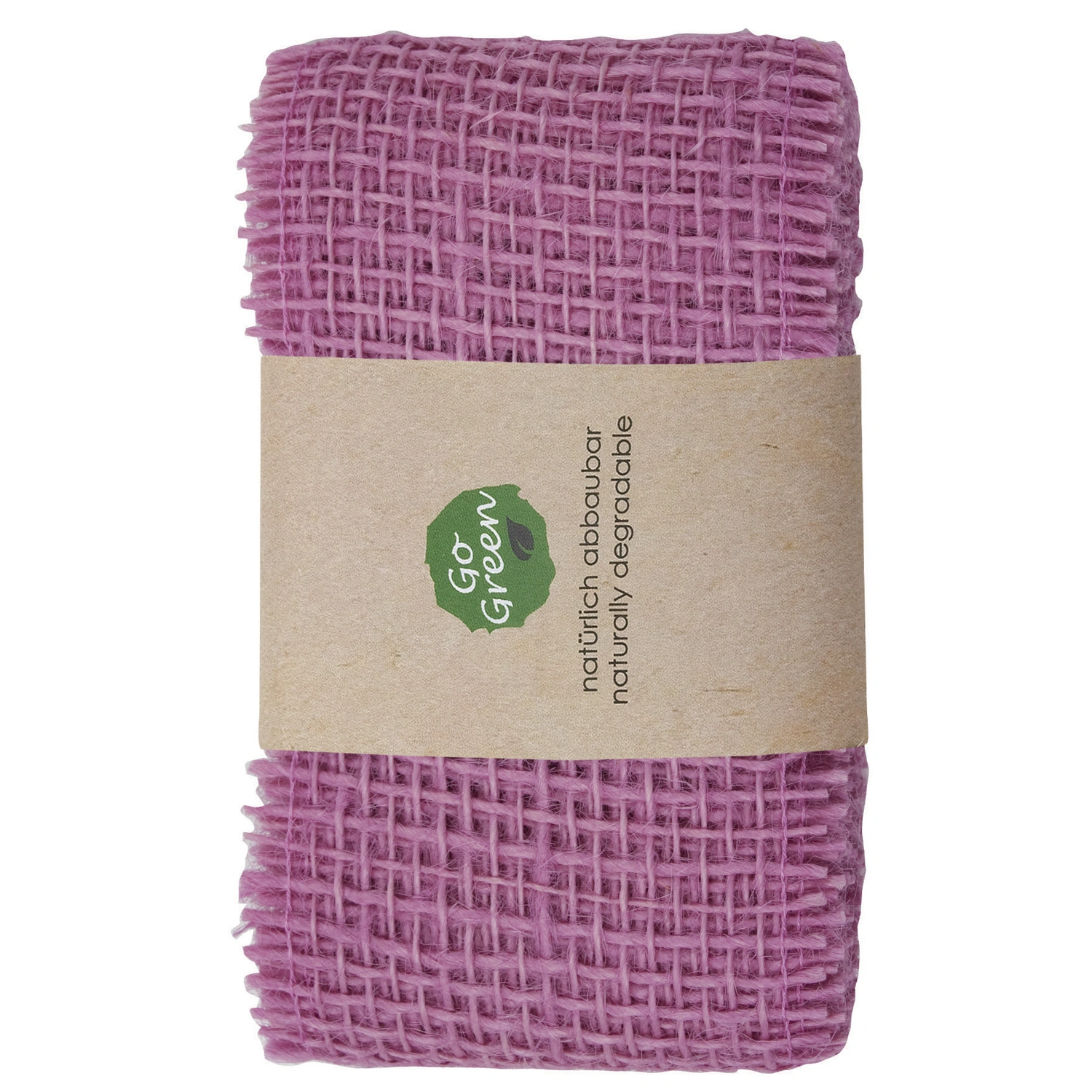Geschenkband, Jute, Länge: 200 cm, rosa