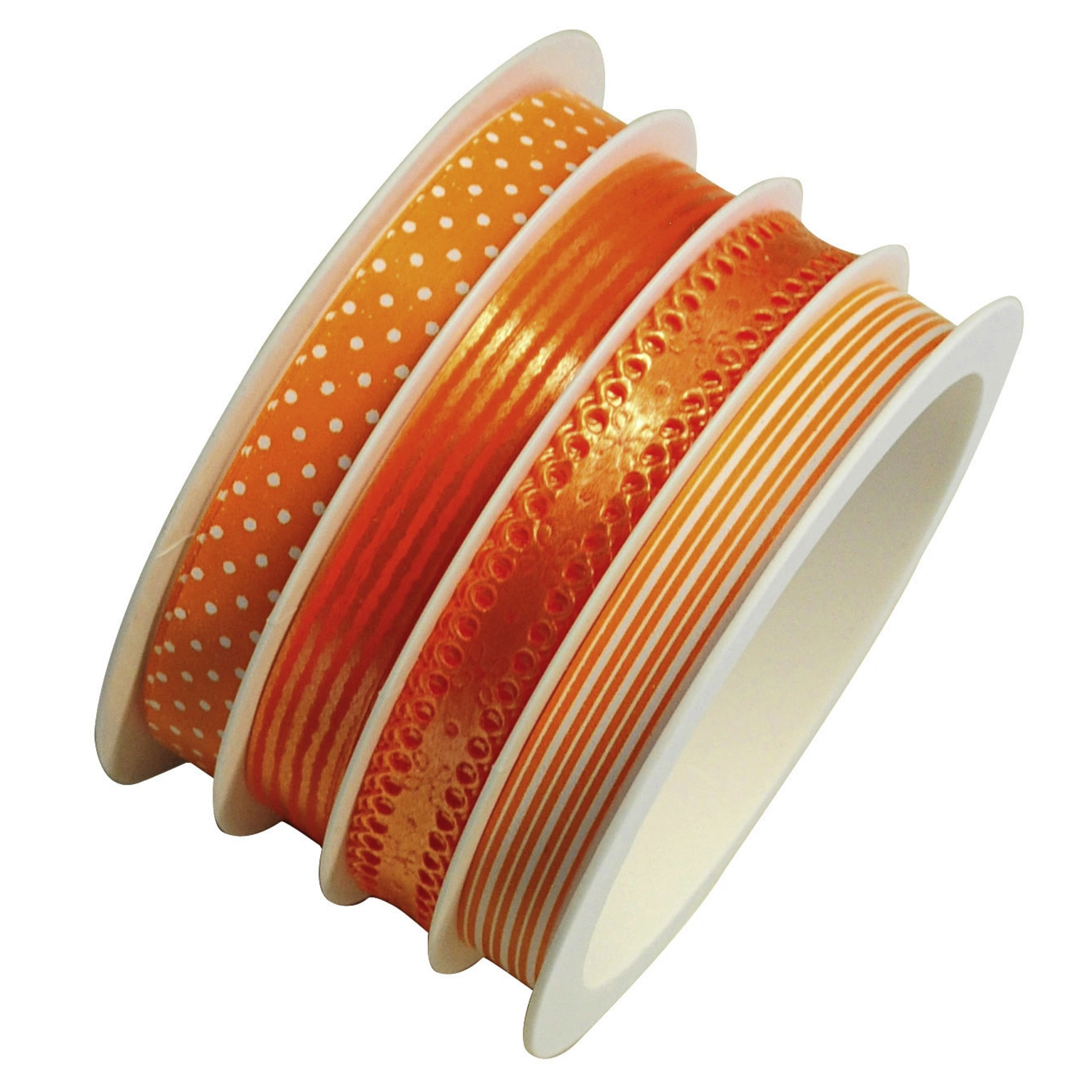 Geschenkband, Multispule, Taft, Länge: 1600 cm, orange