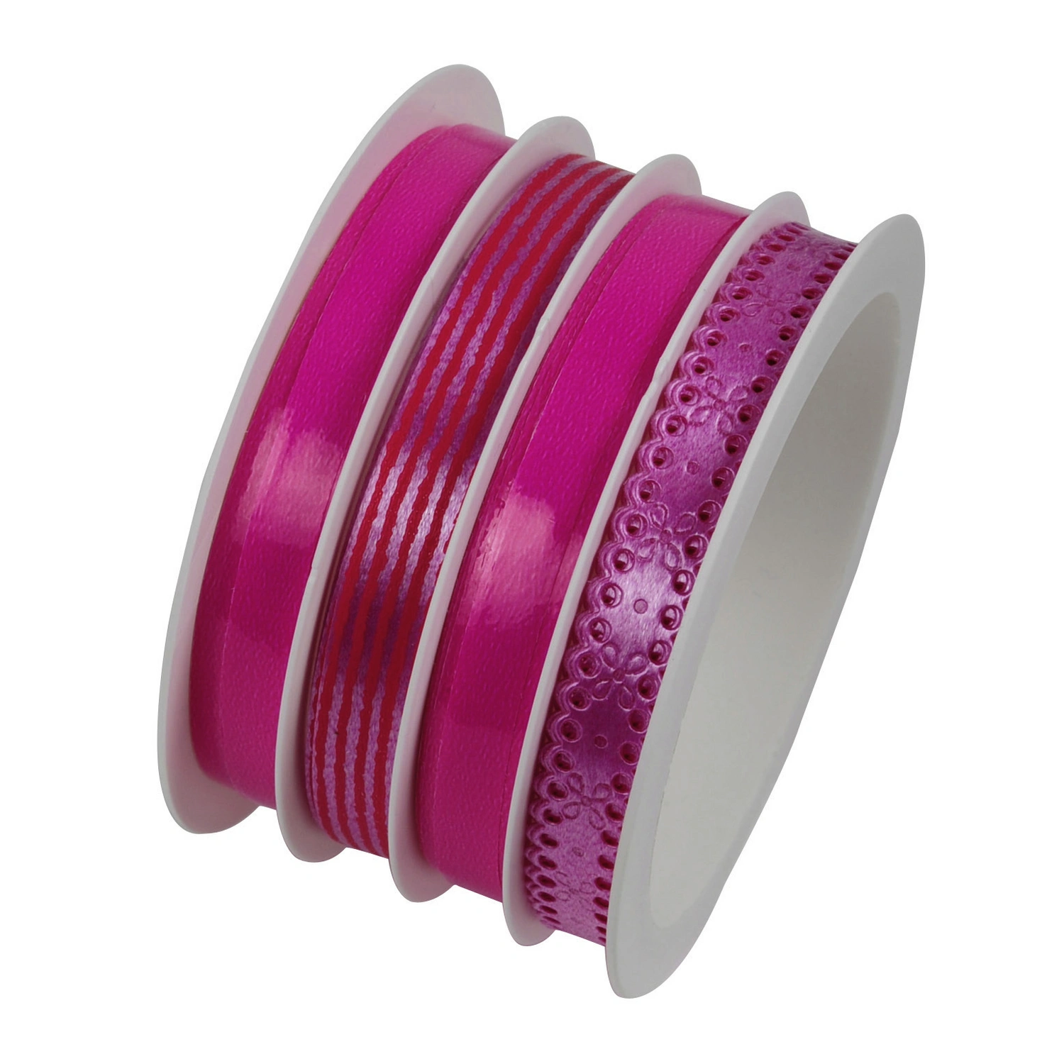 Geschenkband, Multispule, Taft, Länge: 1600 cm, pink