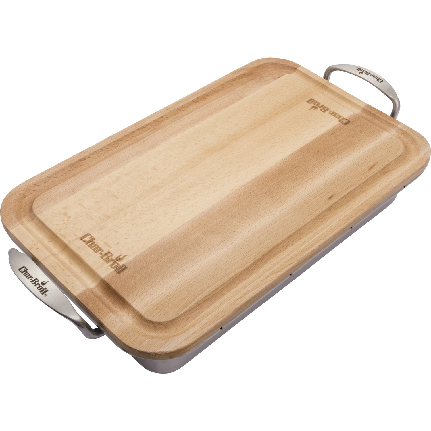 Grillzubehör »Grill+ Grillschale und Holzbrett«, Edelstahl/Holz