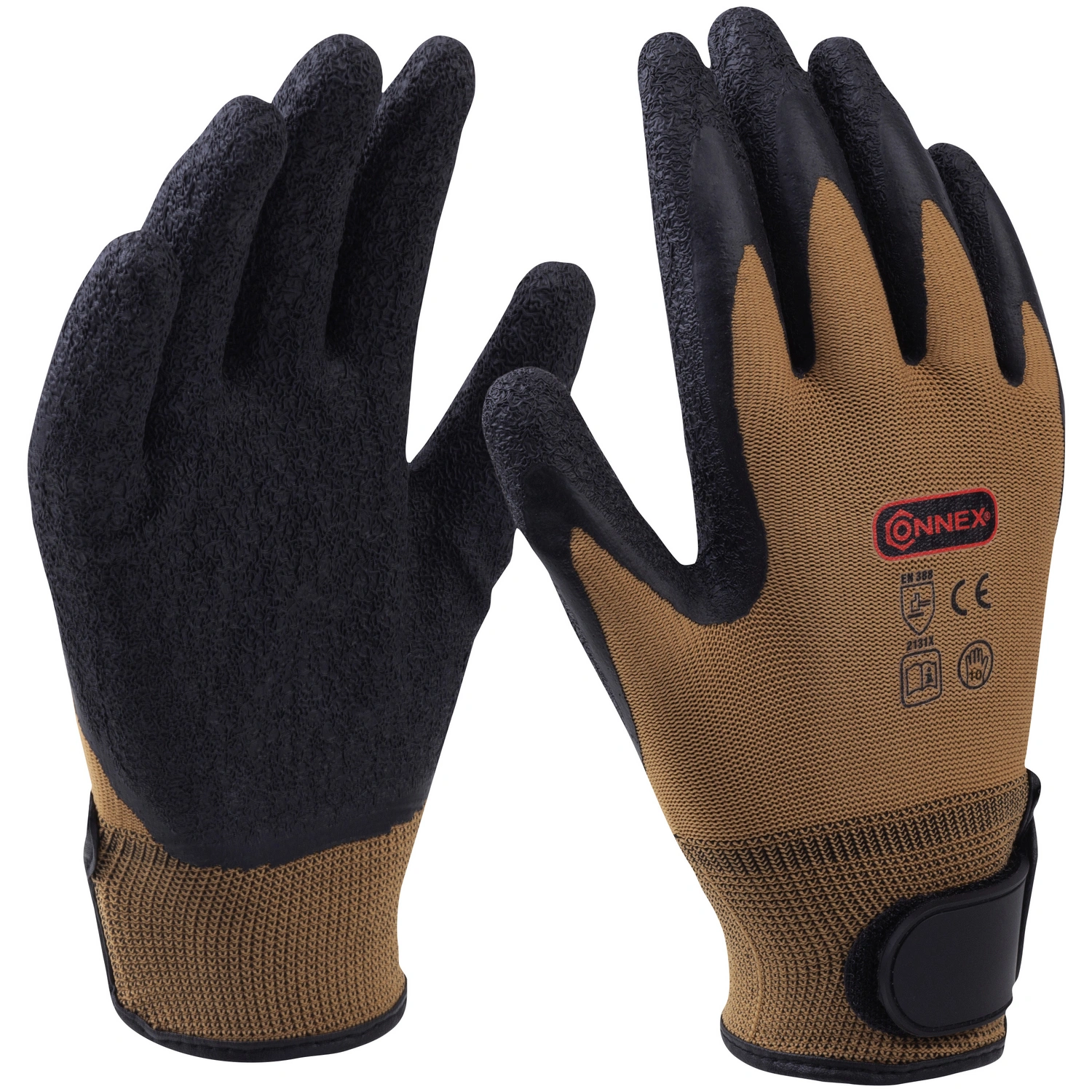 Handschuh, braun, Latexbeschichtet