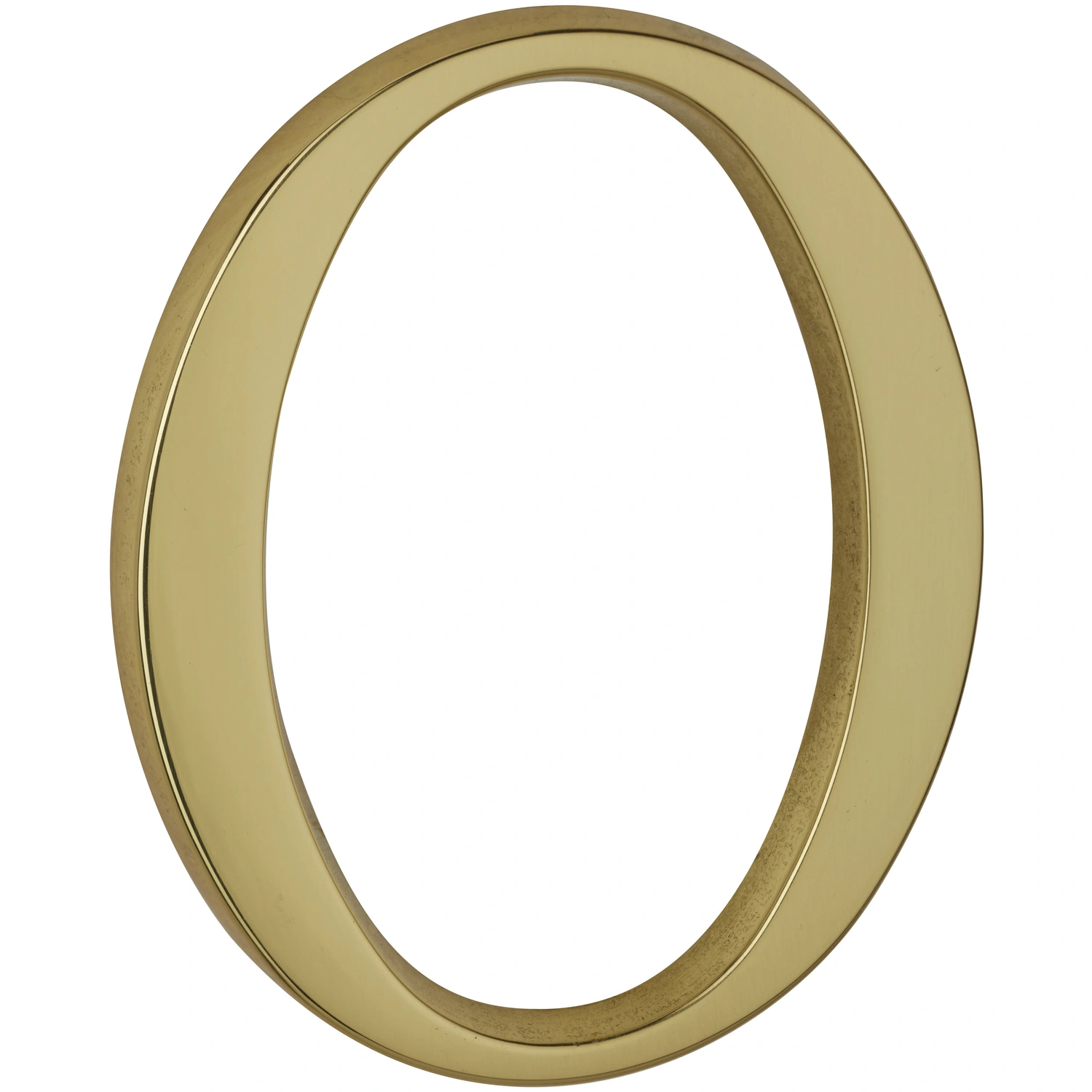 Hausnummer, 0, Gold, Messing, 9,5 x 12 x 0,5 cm