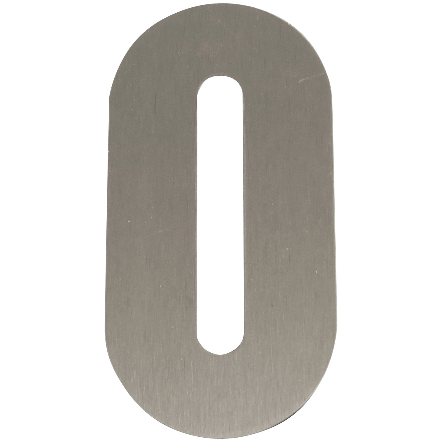 Hausnummer, 0, Silber, Edelstahl, 15,7 x 22,7 x 1,8 cm