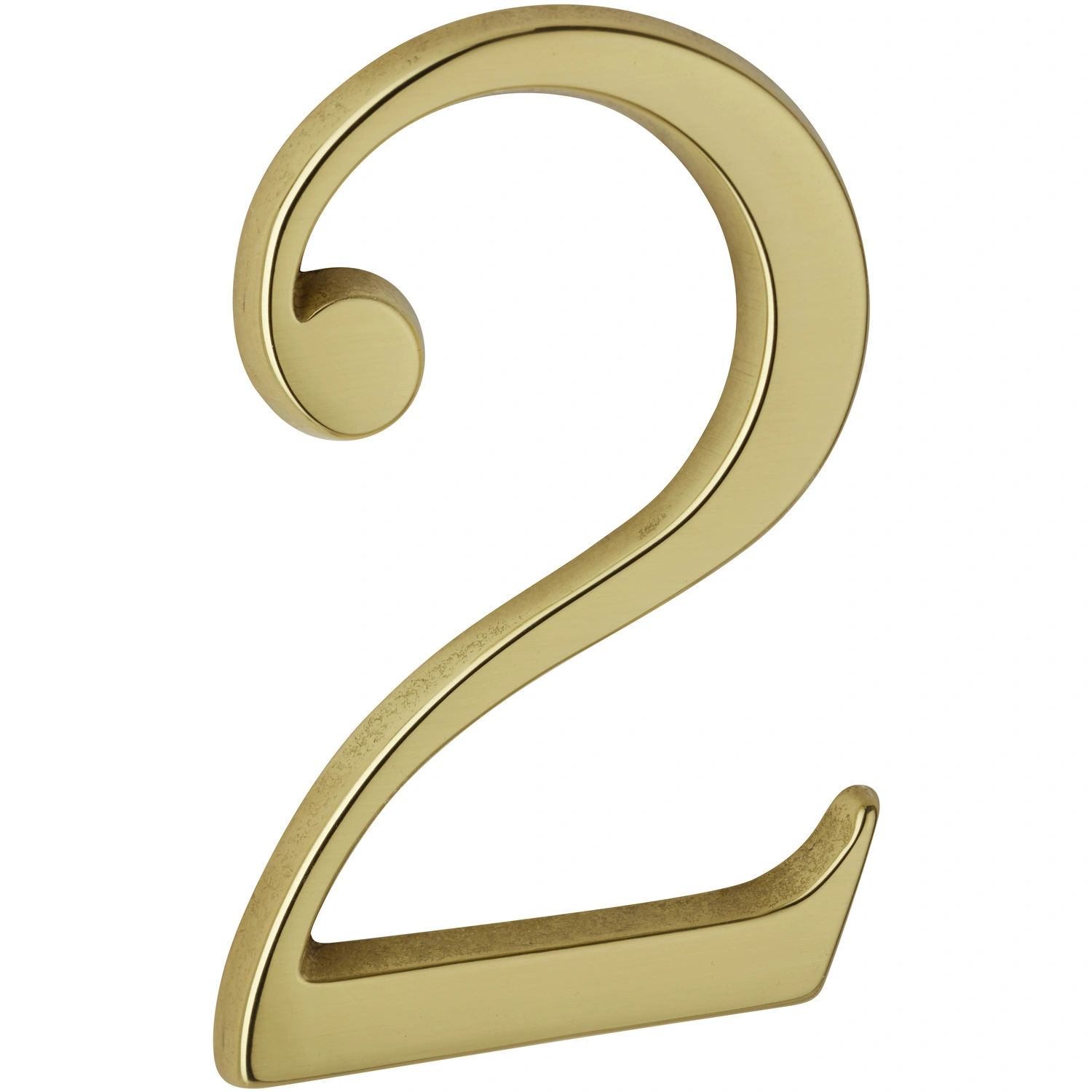 Hausnummer, 2, Gold, Messing, 8 x 12 x 0,5 cm