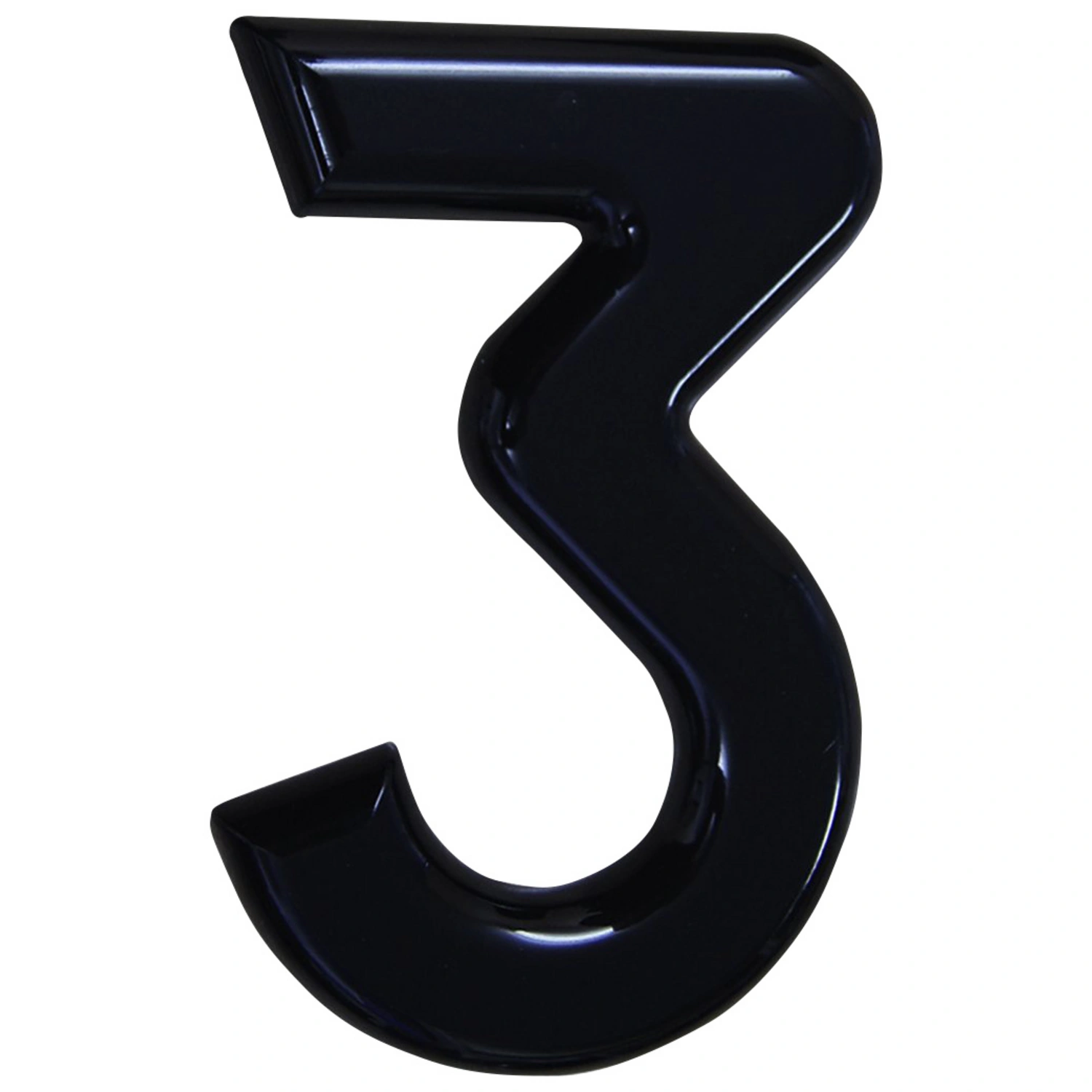 Hausnummer, 3, Schwarz, Kunststoff, 15,7 x 22,7 x 1,8 cm