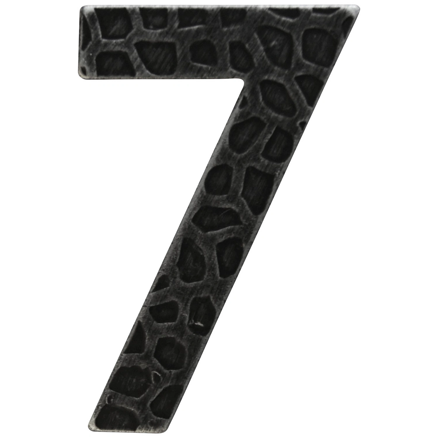 Hausnummer, 7, Schwarz, Eisen, 11,7 x 17 x 1,8 cm