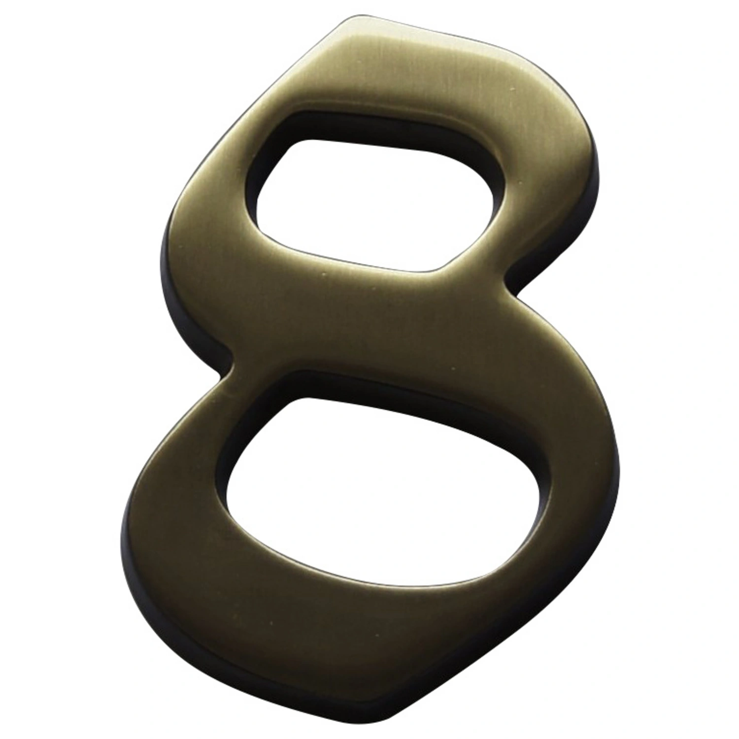 Hausnummer, 8, Braun, Messing, 11,7 x 17 x 1,8 cm
