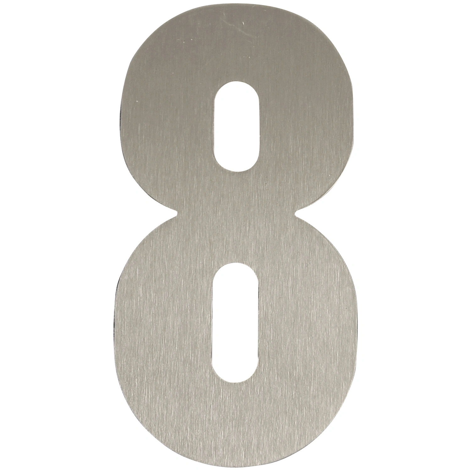 Hausnummer, 8, Silber, Edelstahl, 15,7 x 22,7 x 1,8 cm