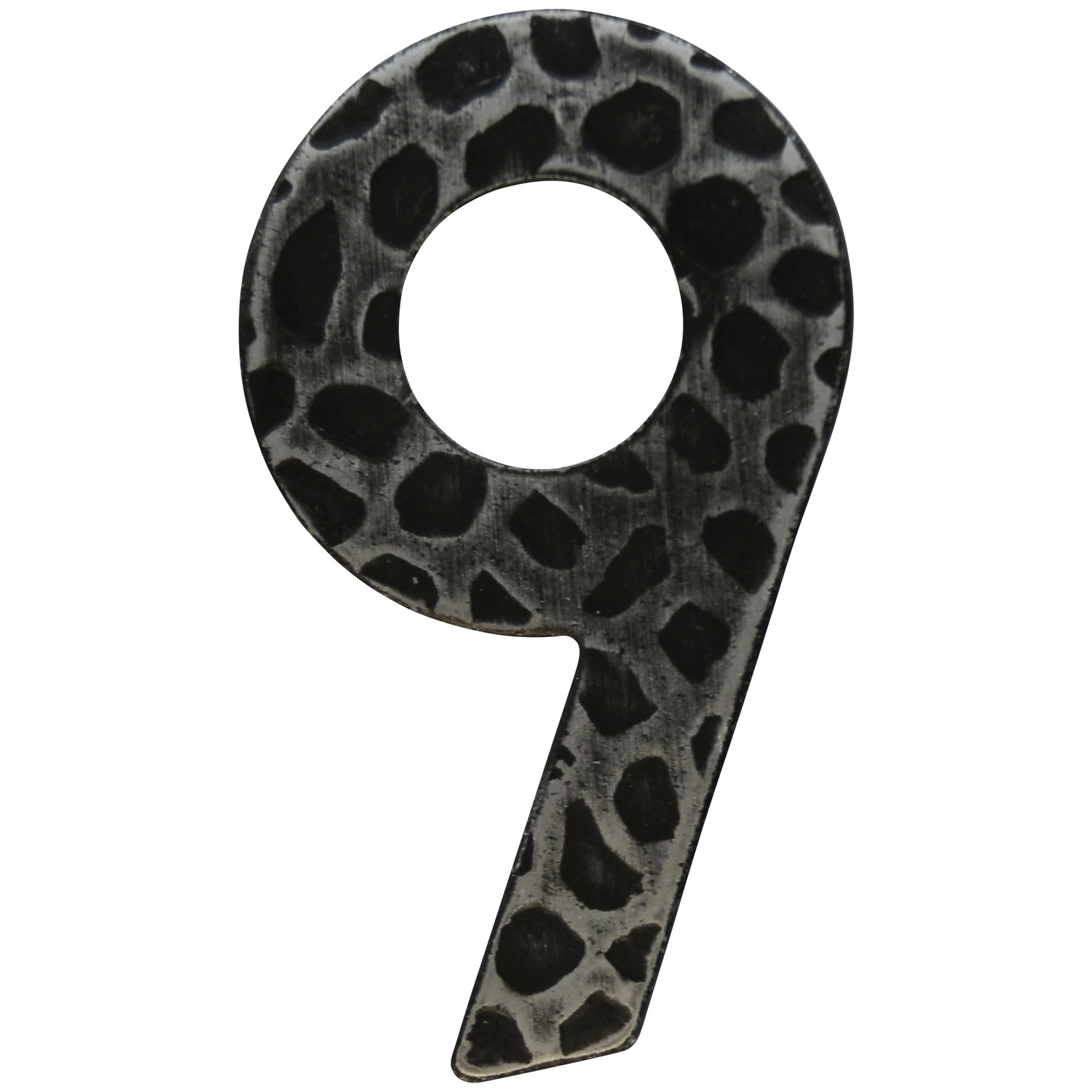 Hausnummer, 9, Schwarz, Eisen, 11,7 x 17 x 1,8 cm