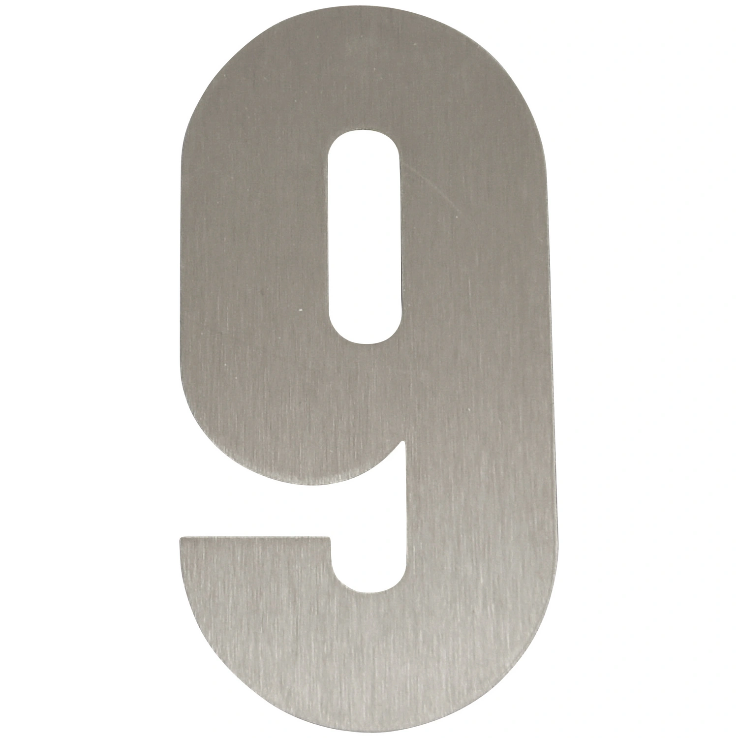 Hausnummer »9«, silberfarben, Stahl