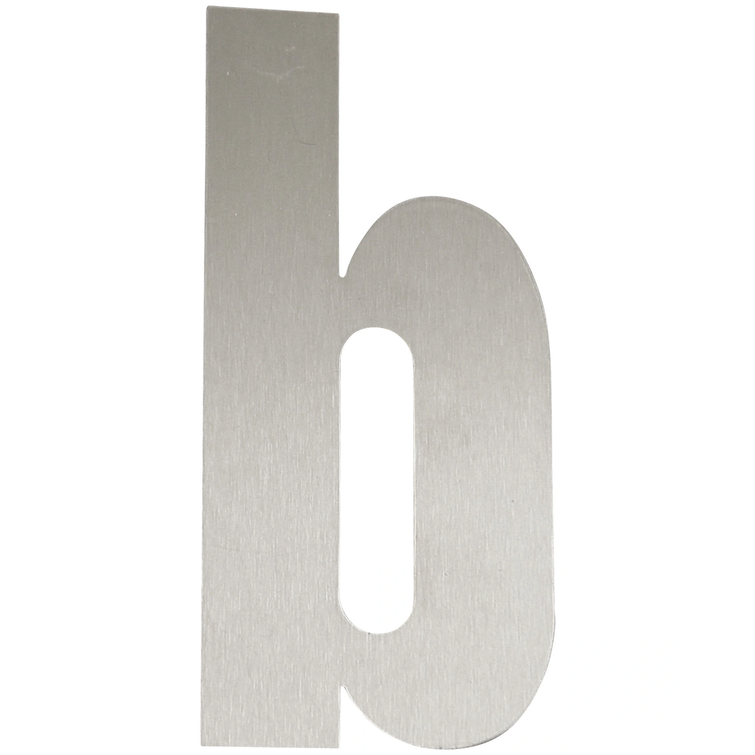 Hausnummer, b, Silber, Edelstahl, 15,7 x 22,7 x 1,8 cm