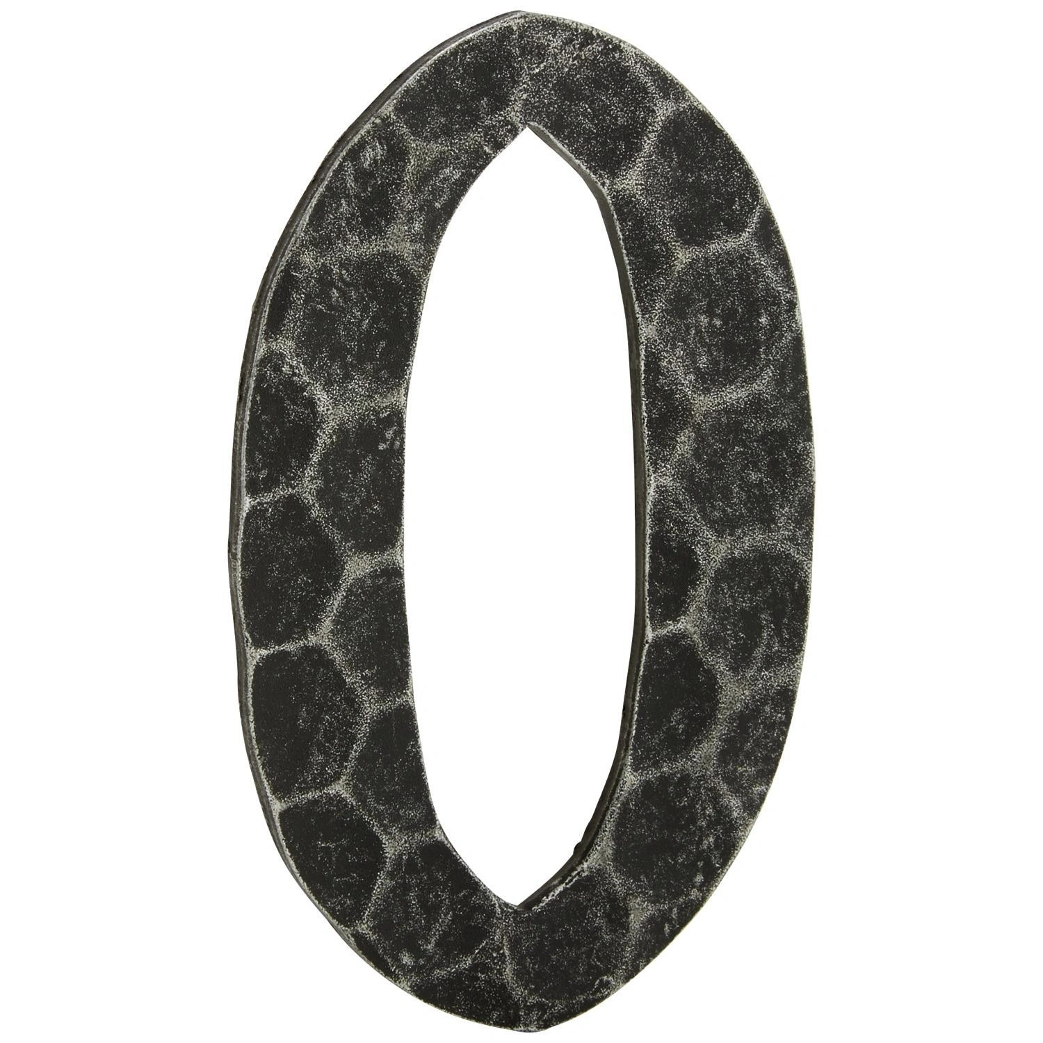 Hausnummer, Nr. 0, schwarz, Metall