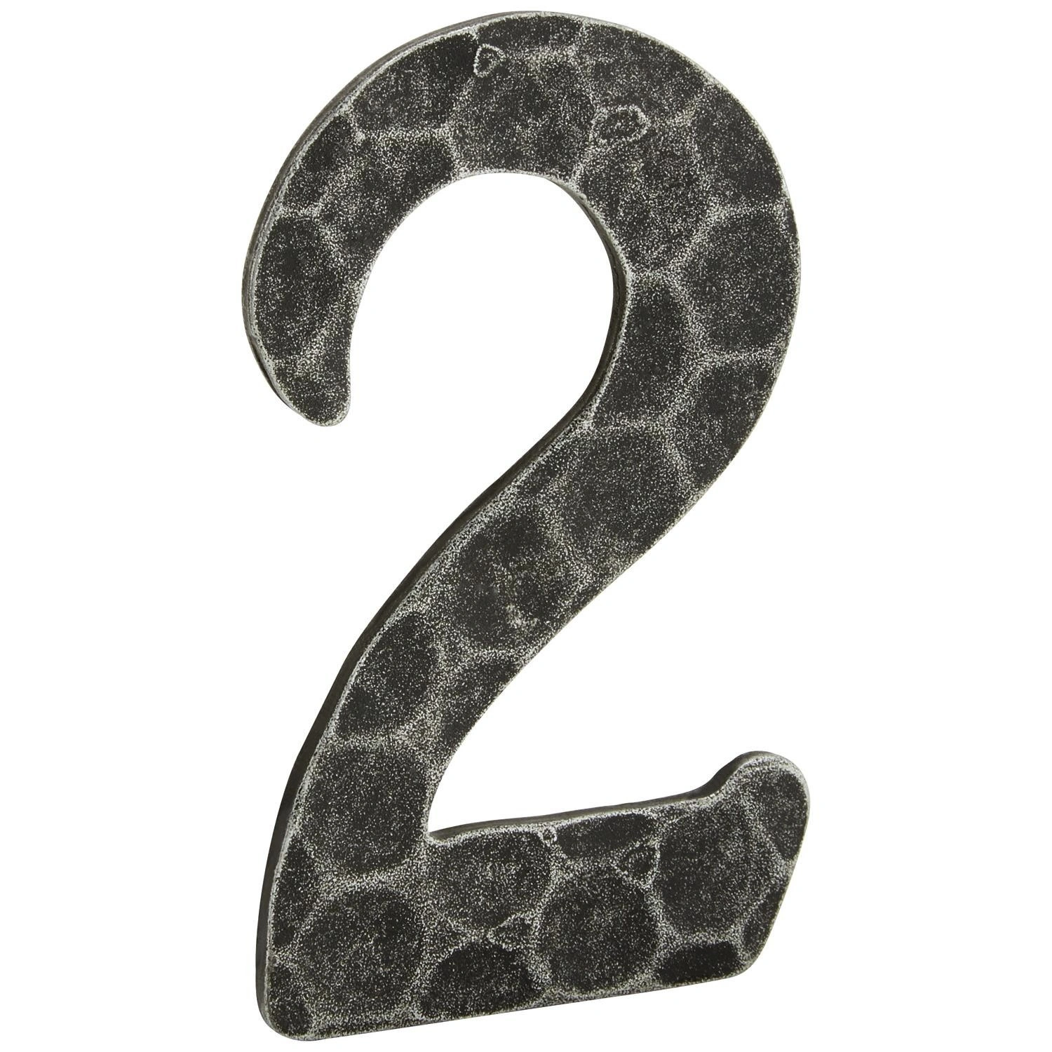 Hausnummer, Nr. 2, schwarz, Metall
