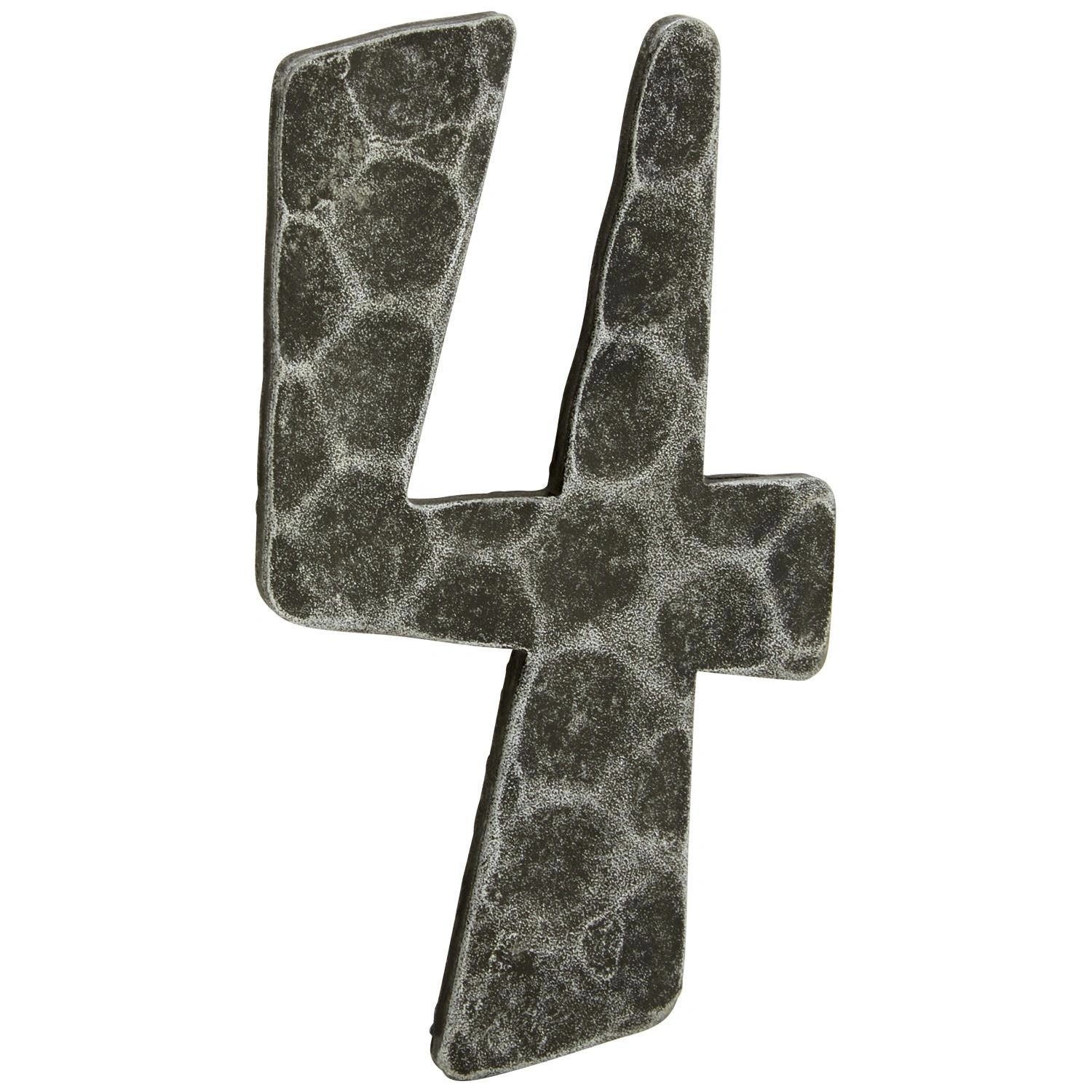 Hausnummer, Nr. 4, schwarz, Metall