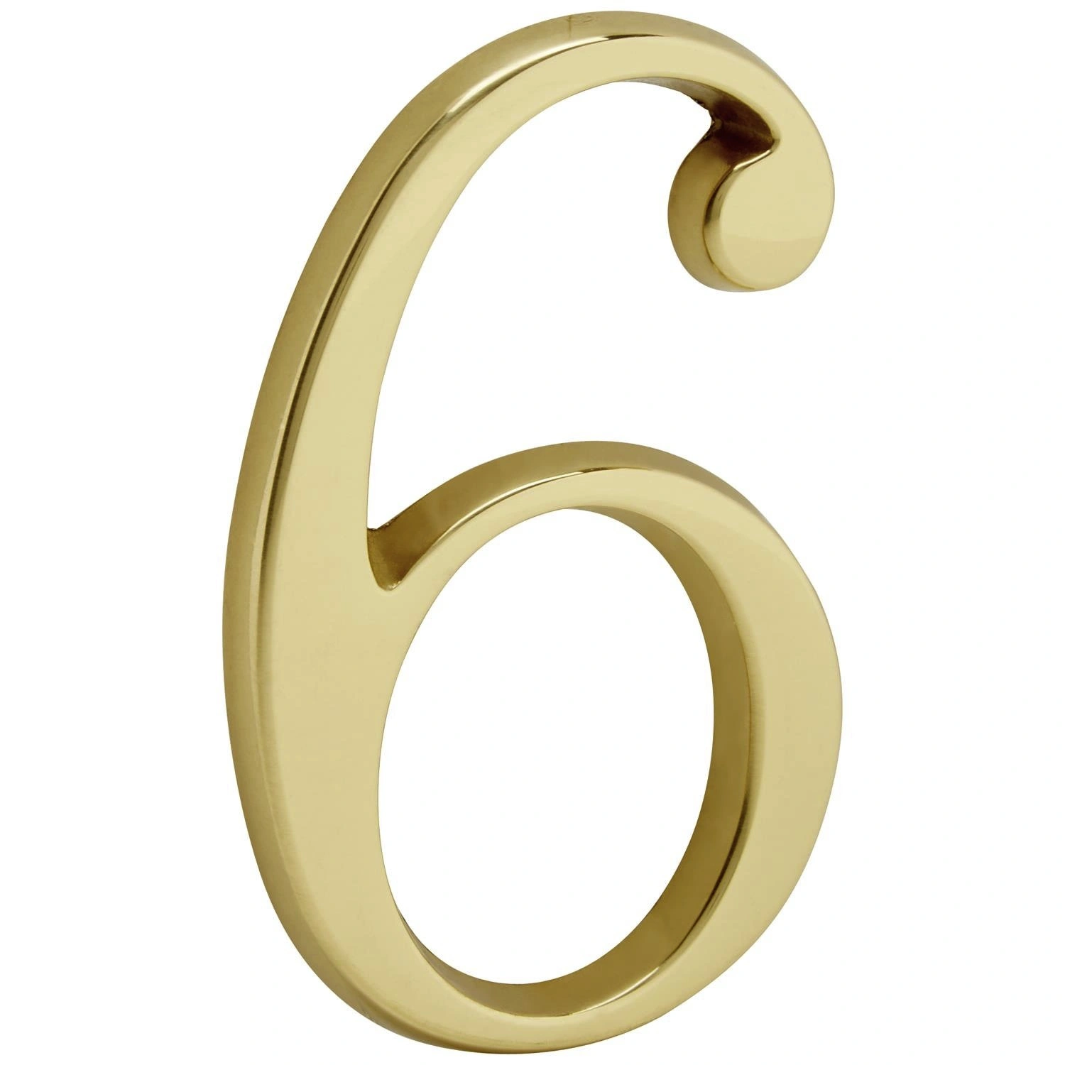 Hausnummer, Nr. 6, goldfarben, Metall
