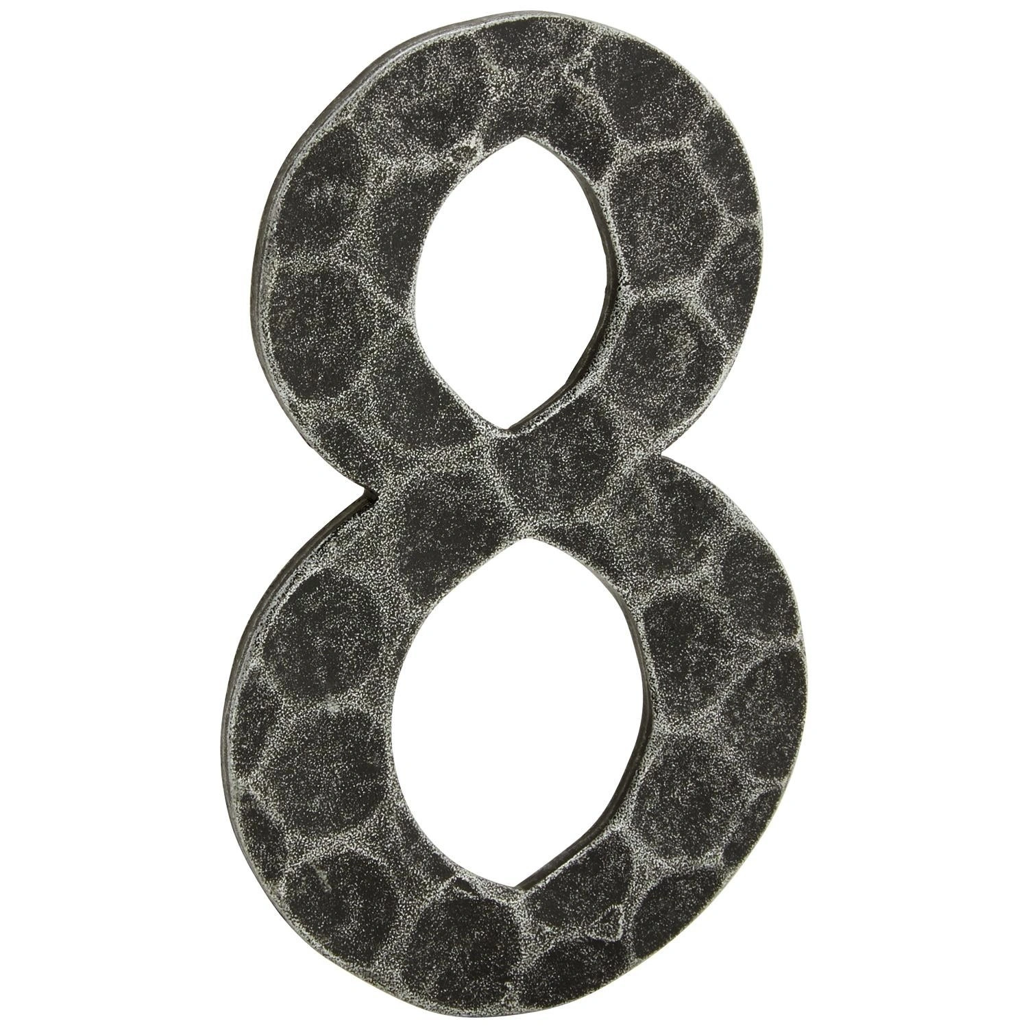 Hausnummer, Nr. 8, schwarz, Metall