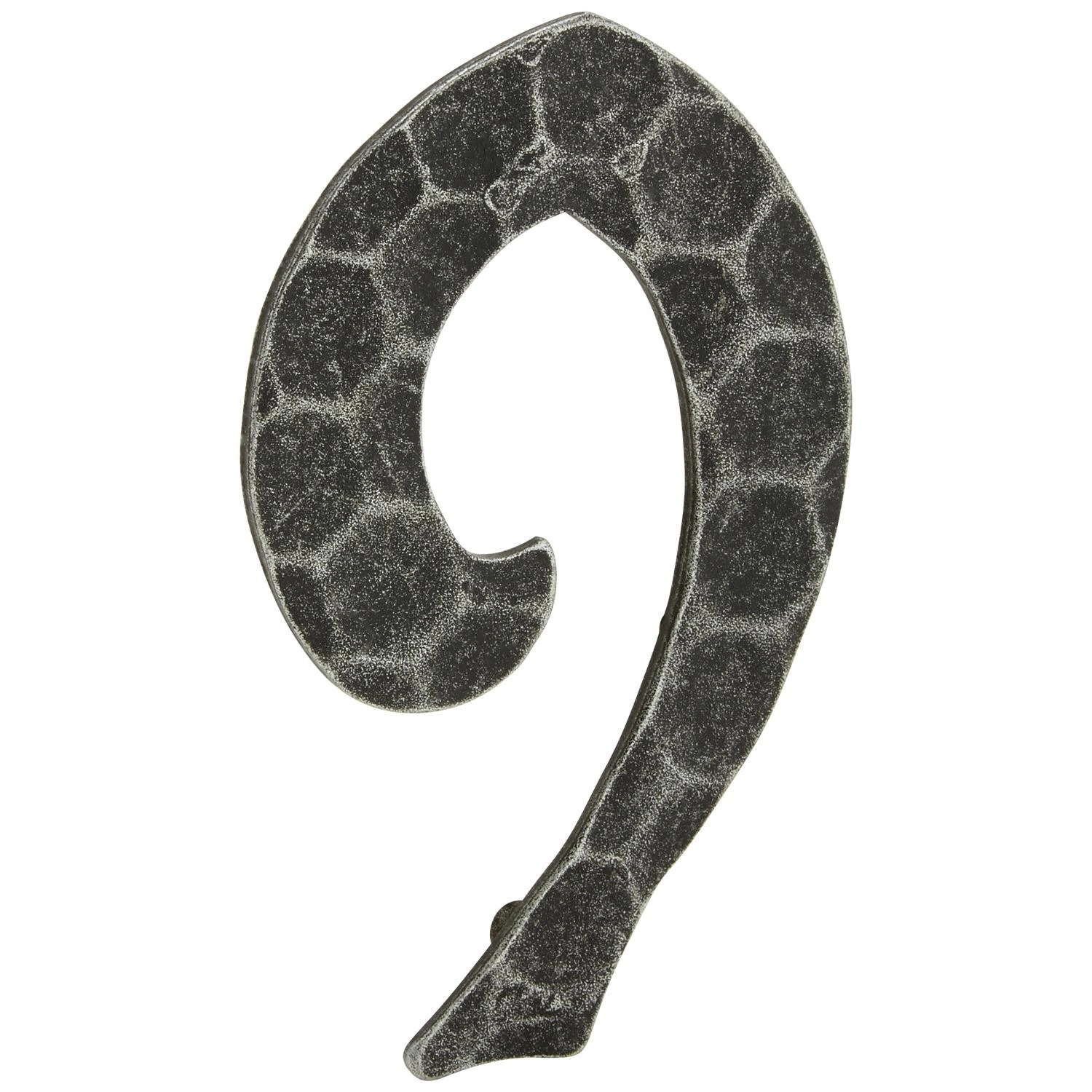 Hausnummer, Nr. 9, schwarz, Metall