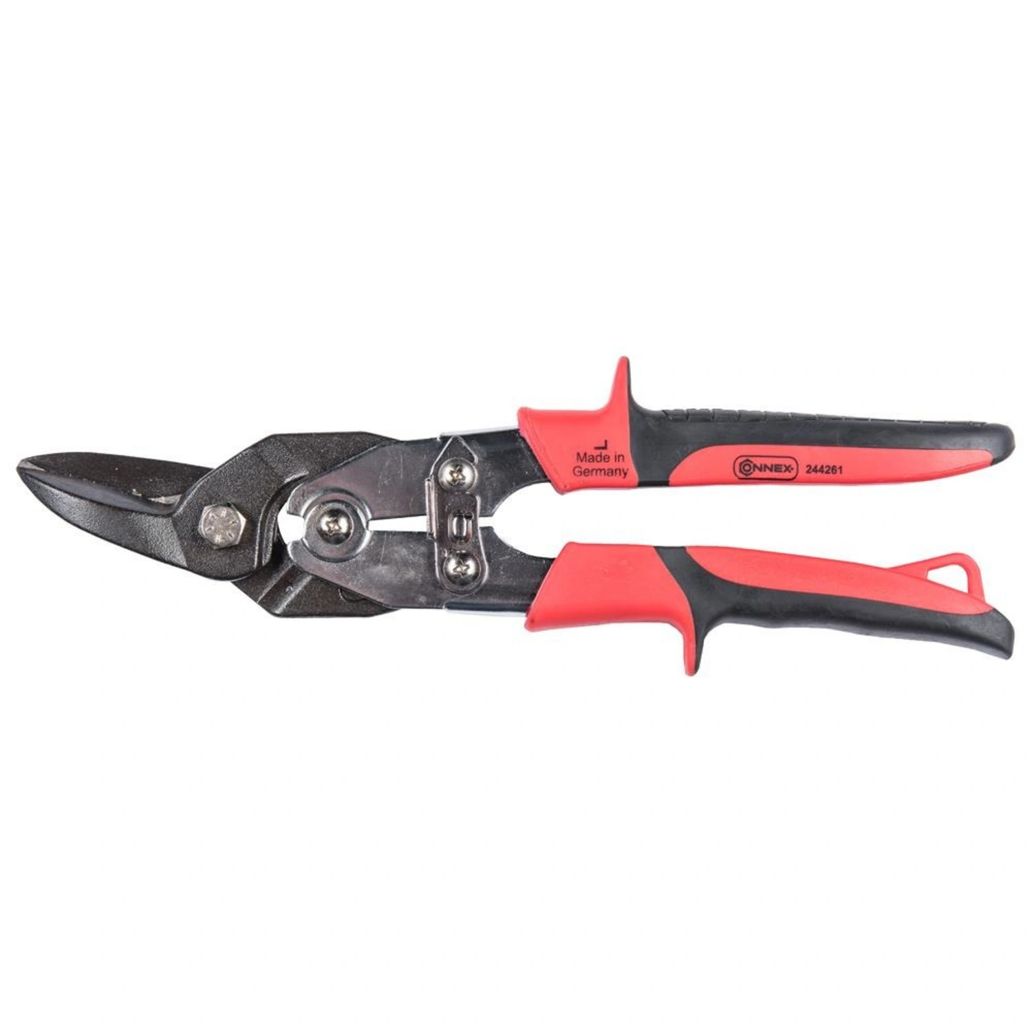 Hebelblechschere, linksschneidend, schwarz/rot, Metall/Kunststoff