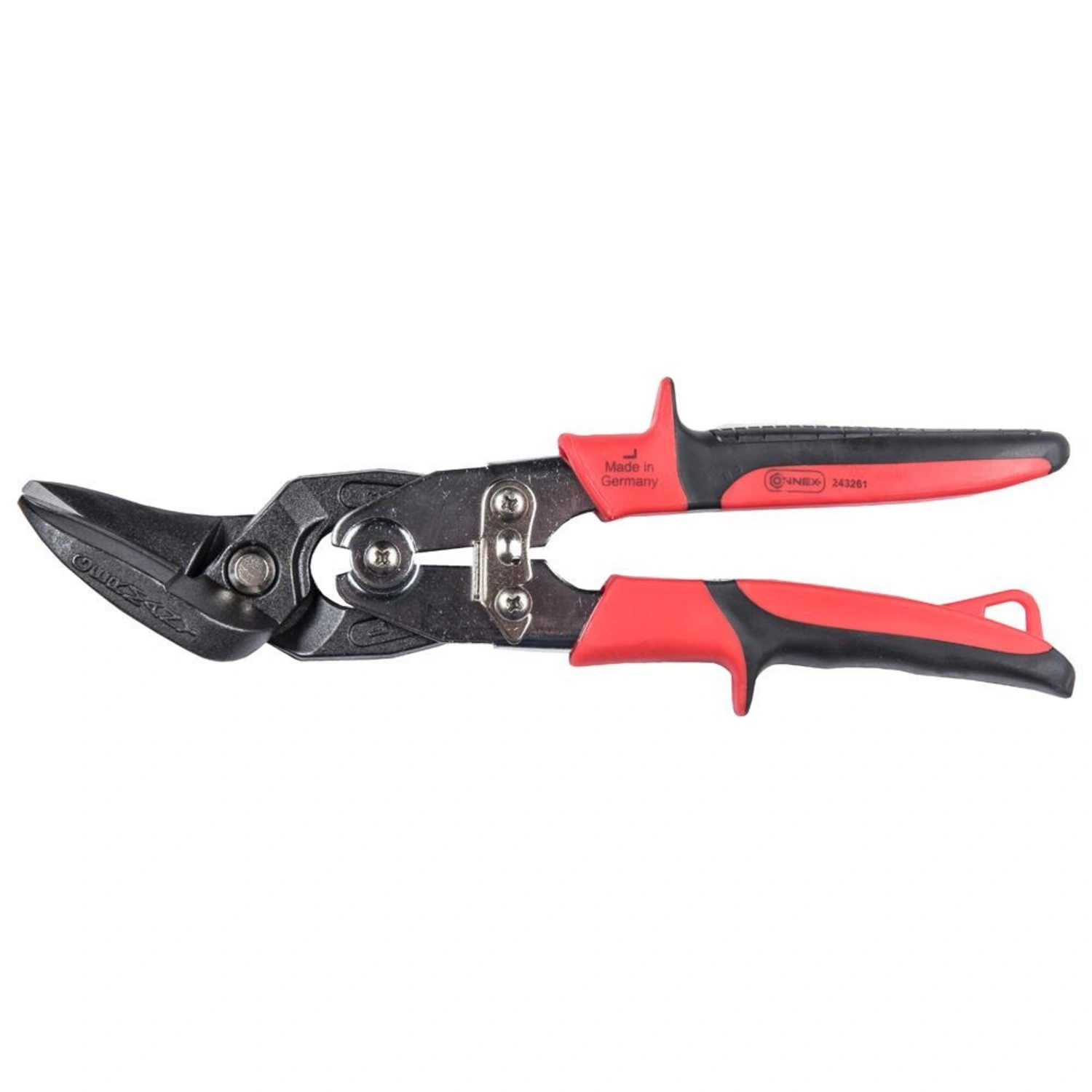 Hebelblechschere, linksschneidend, schwarz/rot/silberfarben, Kunststoff/Metall