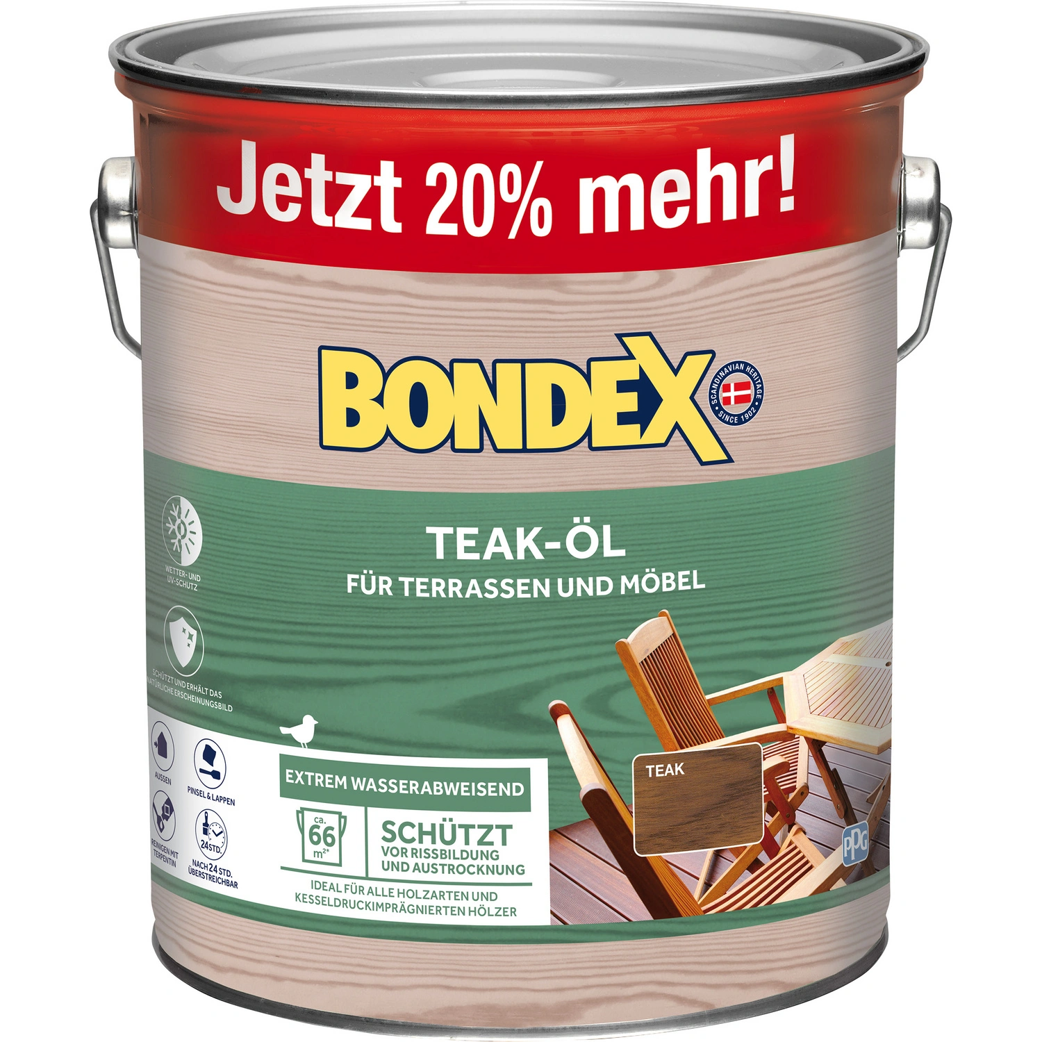 Holz-Öl, für außen, 3 l, Teak