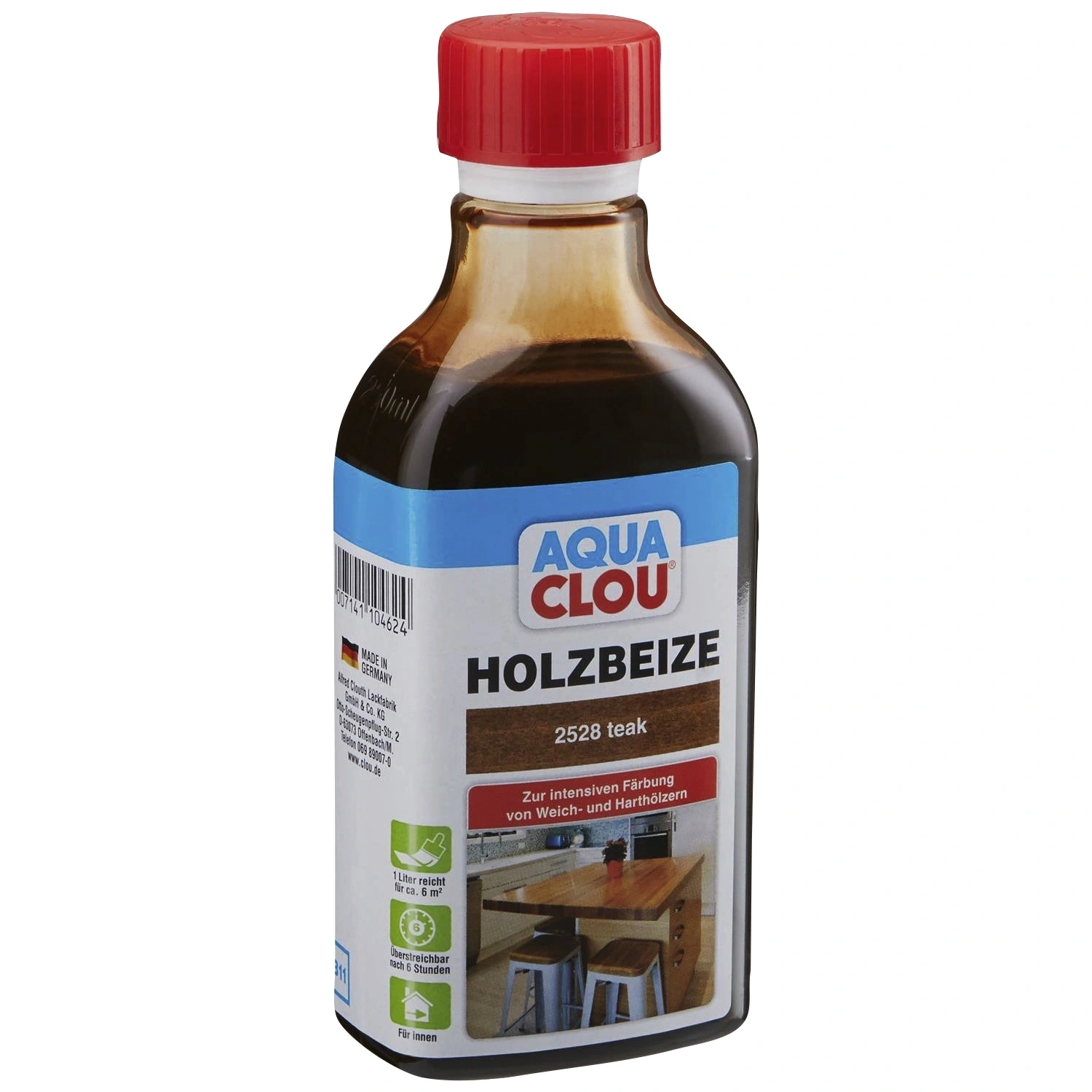 Holzbeize »AQUA«, Gebindegröße: 250 ml, teak