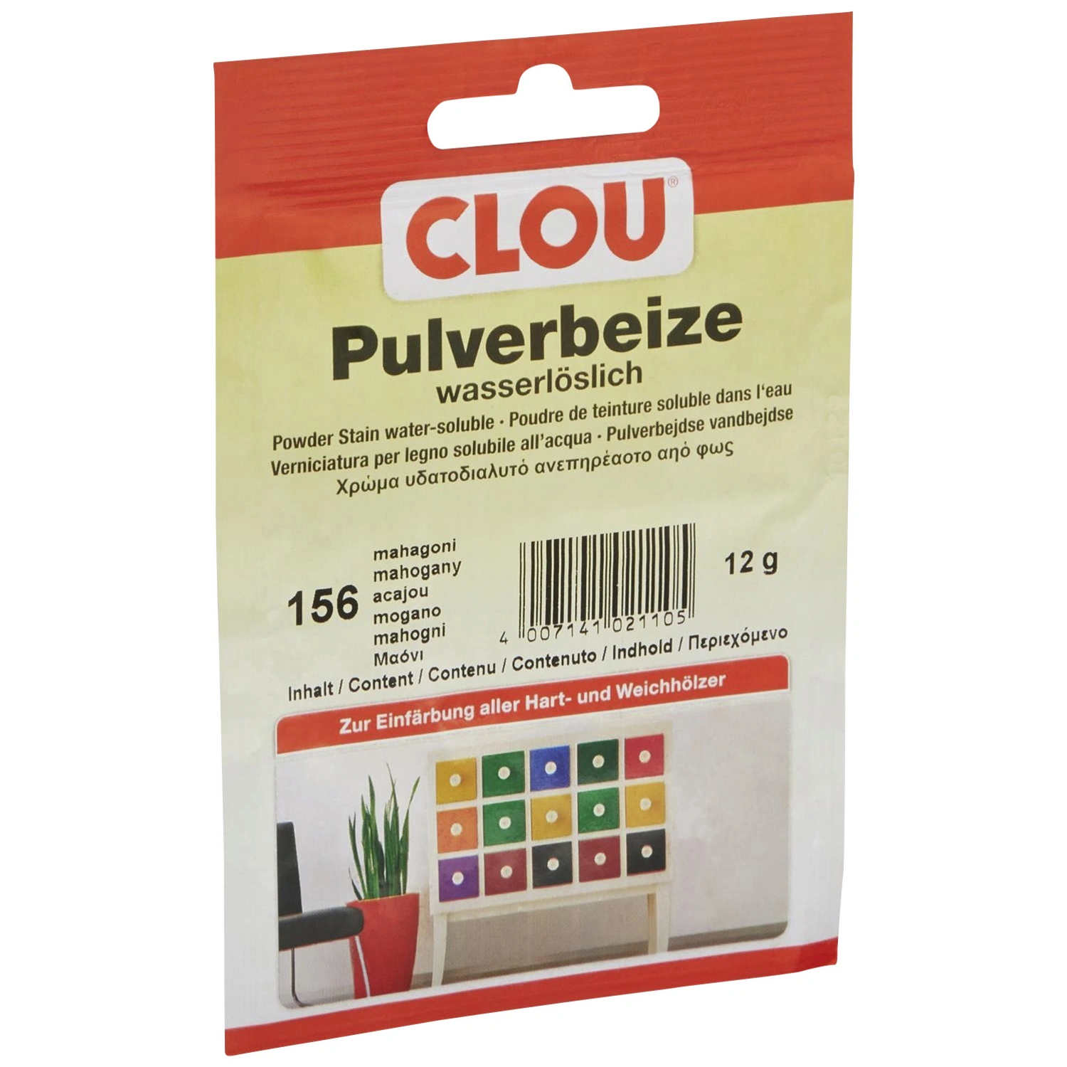 Holzbeize, Gebindegröße: 12 g, mahagoni