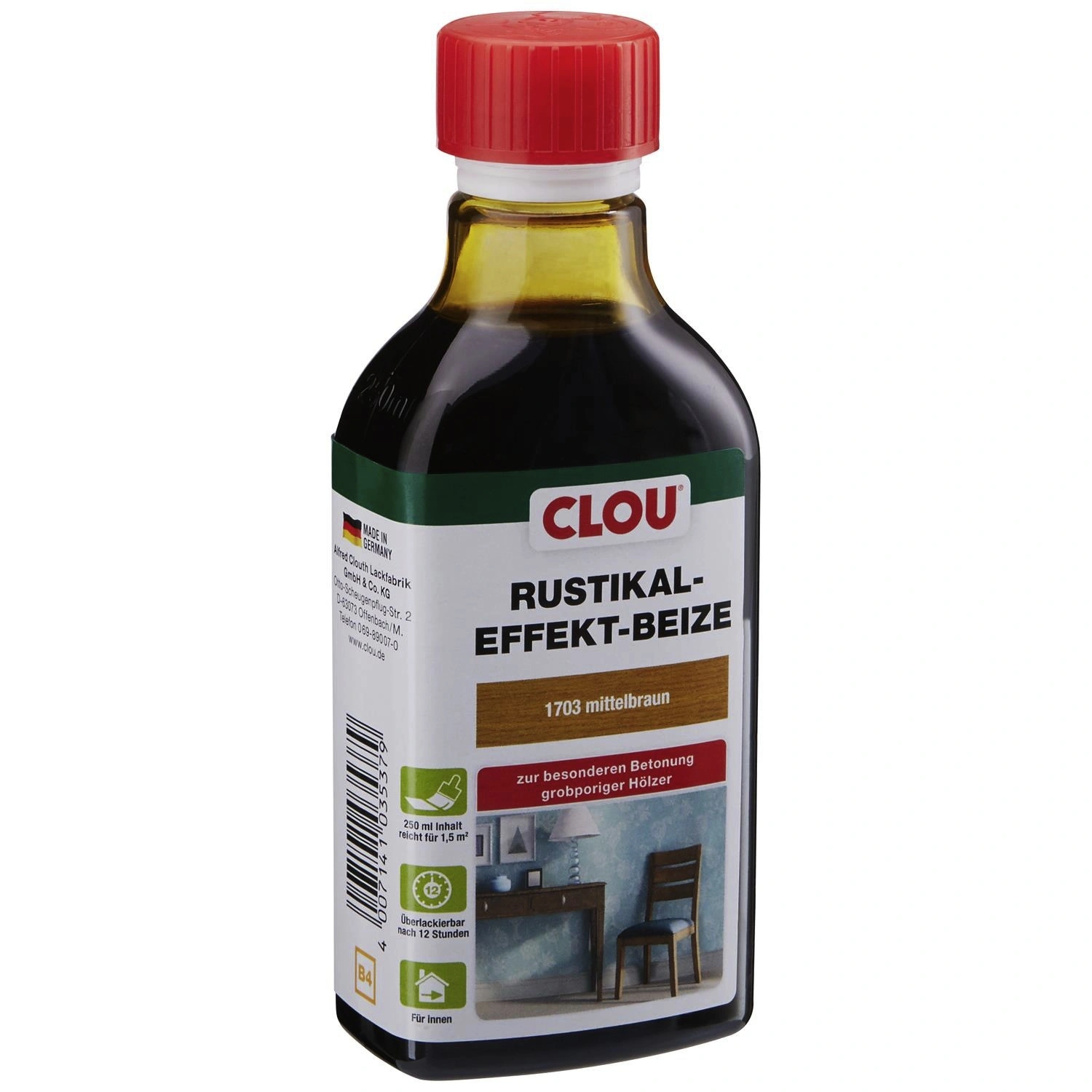 Holzbeize, Gebindegröße: 250 ml, mittelbraun