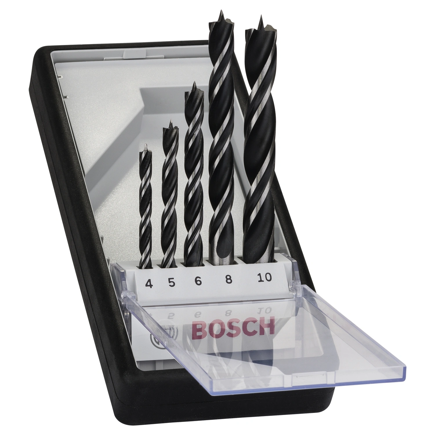 Holzspiralbohrer-Set, Robust Line, 4–10 mm, 5-teilig