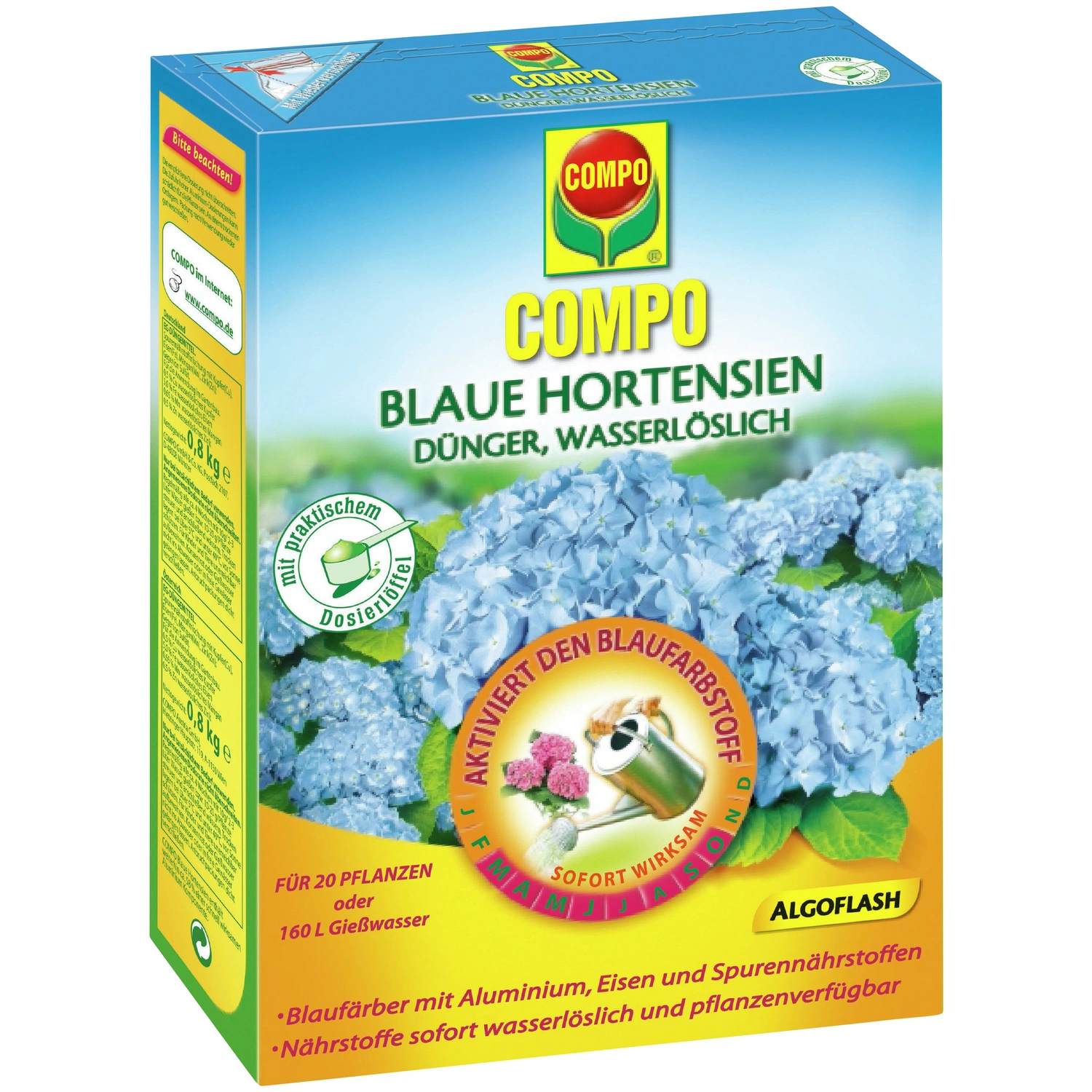 Hortensiendünger, 800 g, schützt vor Verfärbung