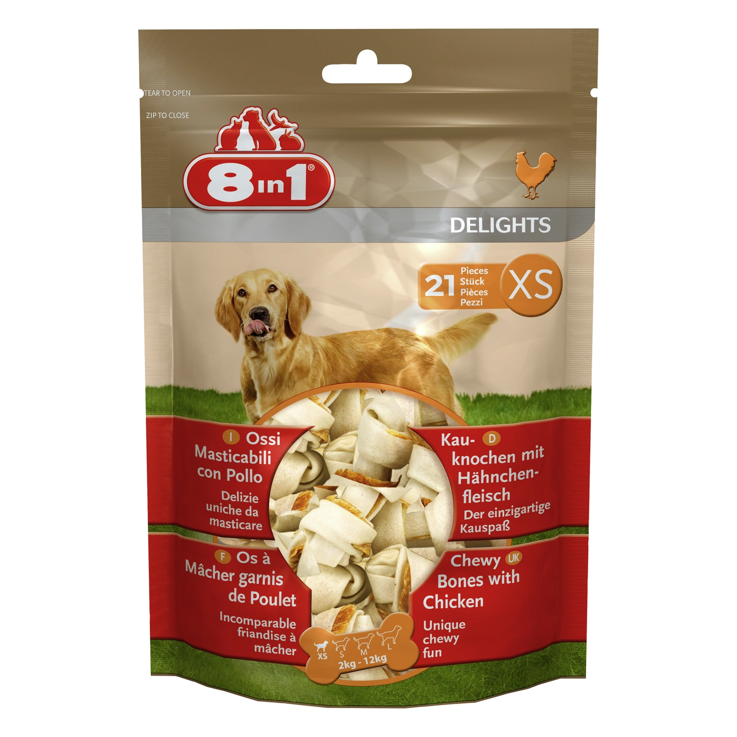 Hunde-Kauknochen »Delights«, 268 g, Huhn