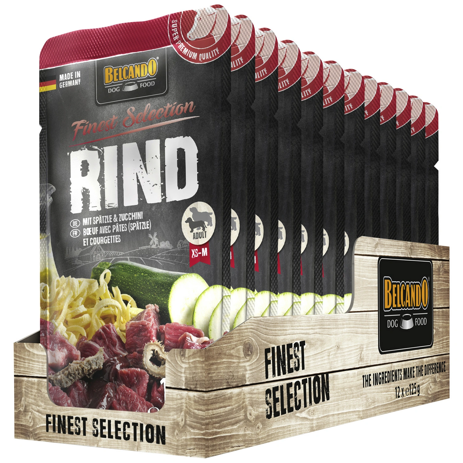Hunde-Nassfutter, 125g, Rind