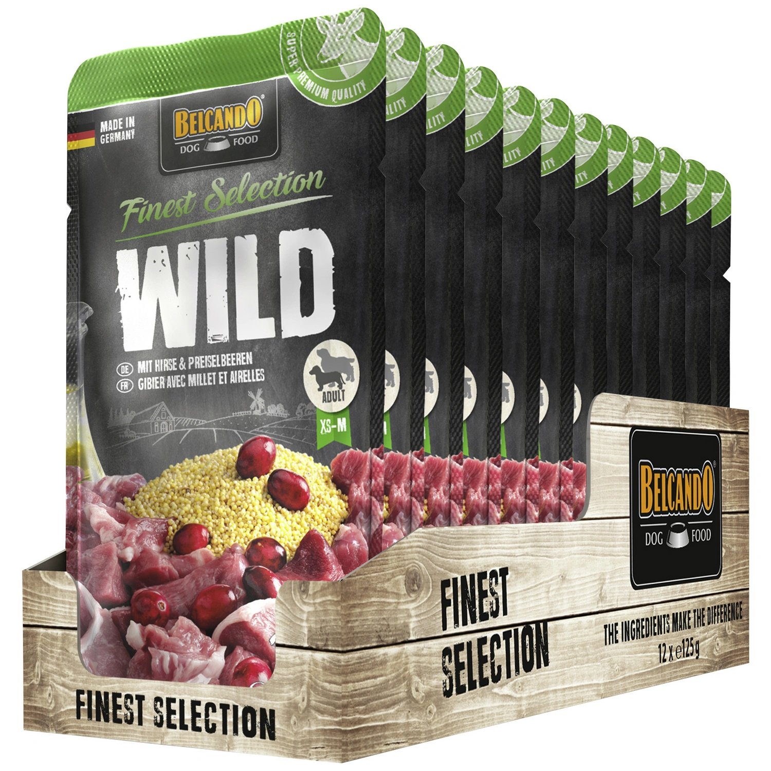 Hunde-Nassfutter, 125g, Wild/Lamm