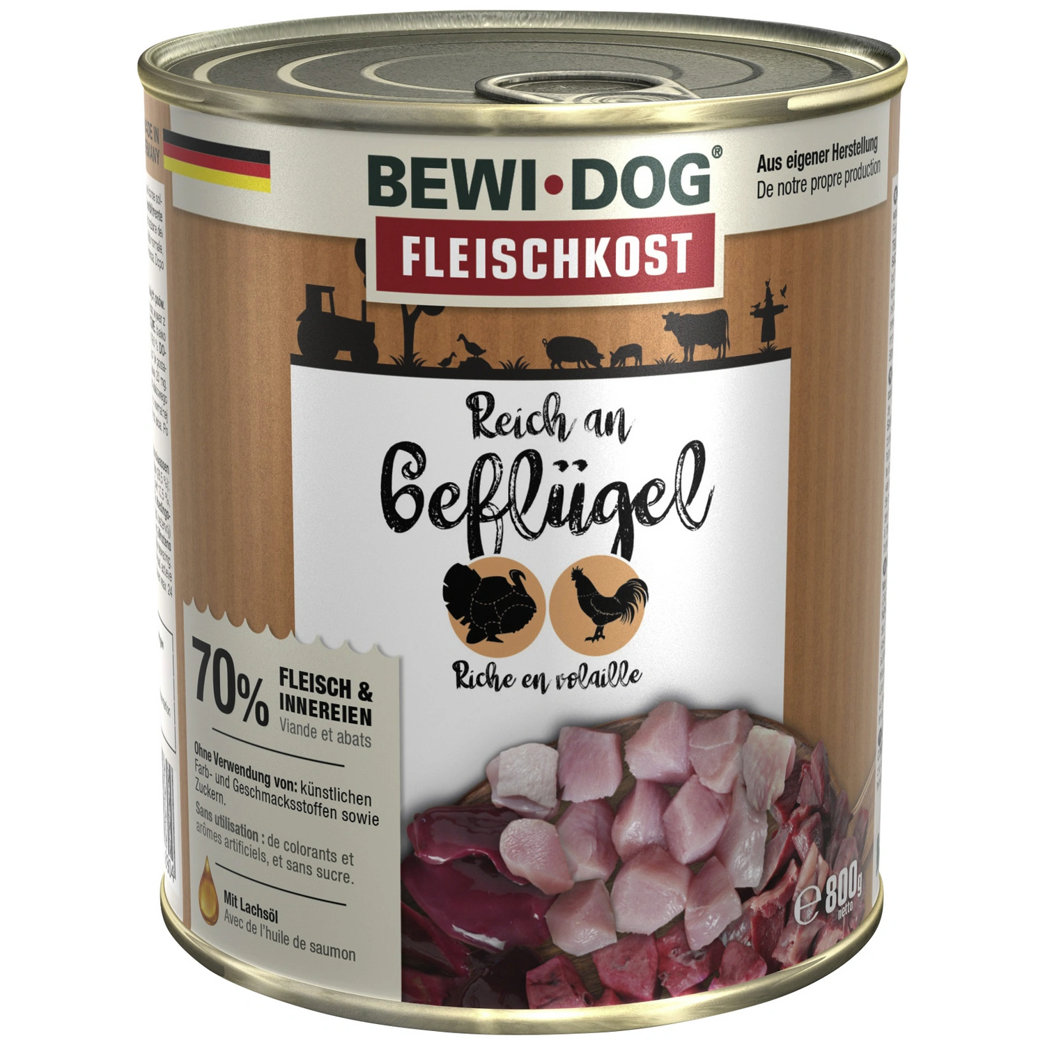 Hunde-Nassfutter, 800 g, Geflügel