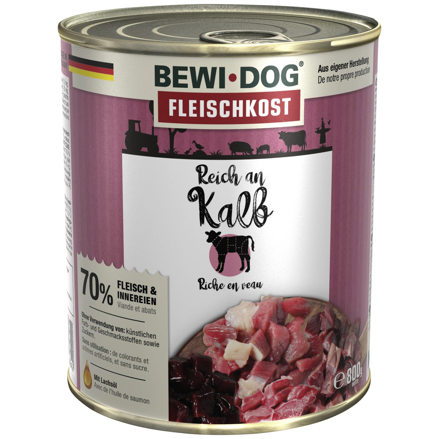 Hunde-Nassfutter, 800 g, Kalb