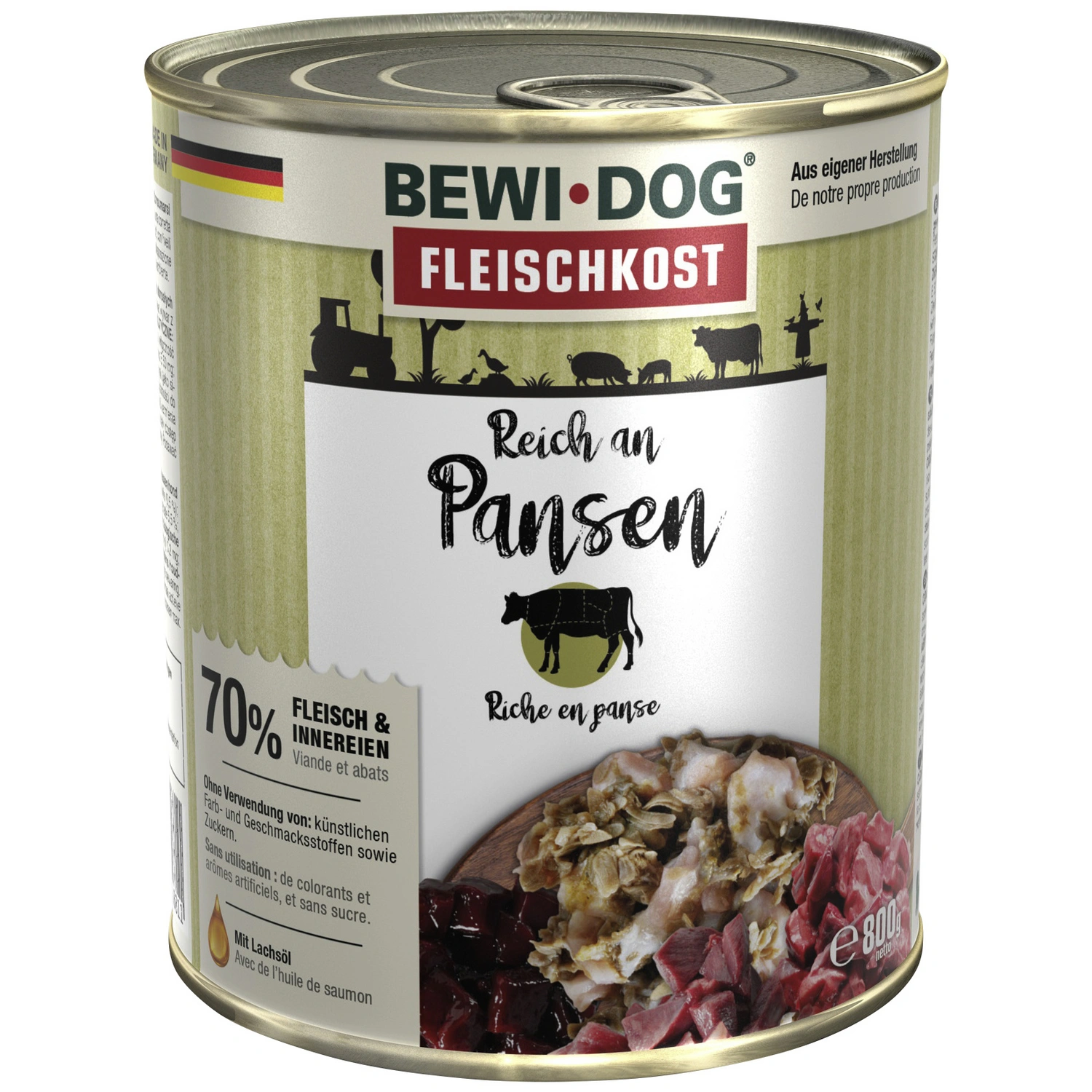 Hunde-Nassfutter, 800 g, Pansen