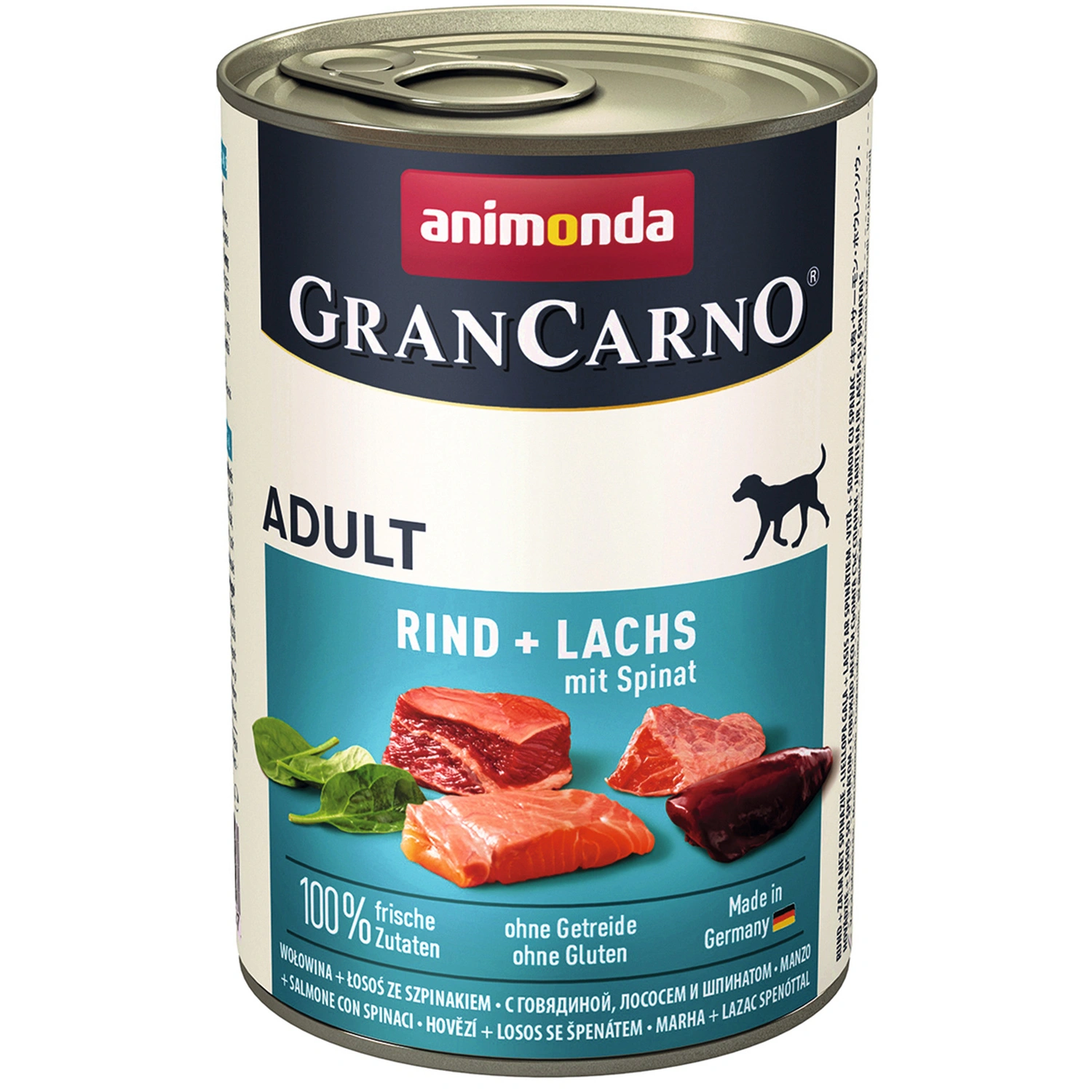 Hunde-Nassfutter »Adult«, Rind/Lachs/Spinat, 400 g