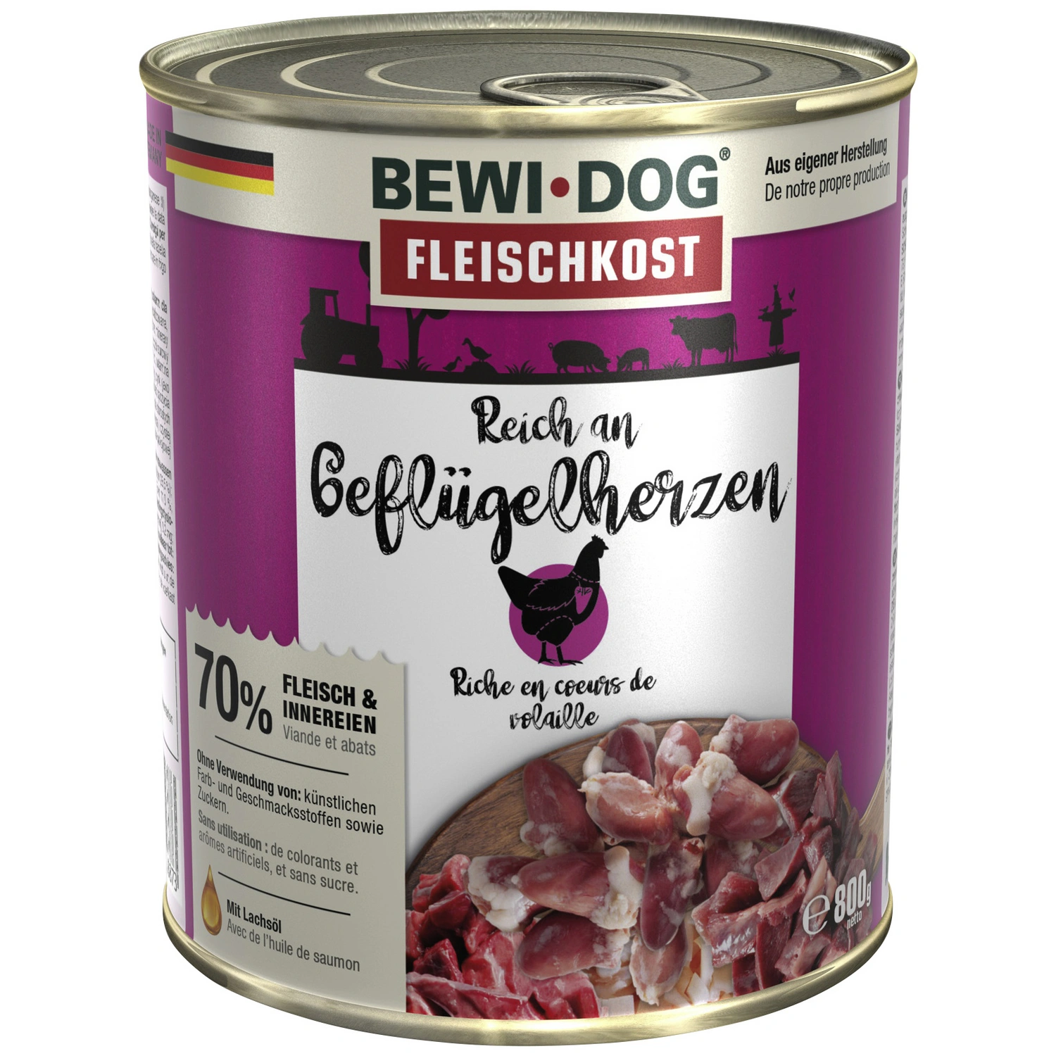 Hunde-Nassfutter, Geflügelherz
