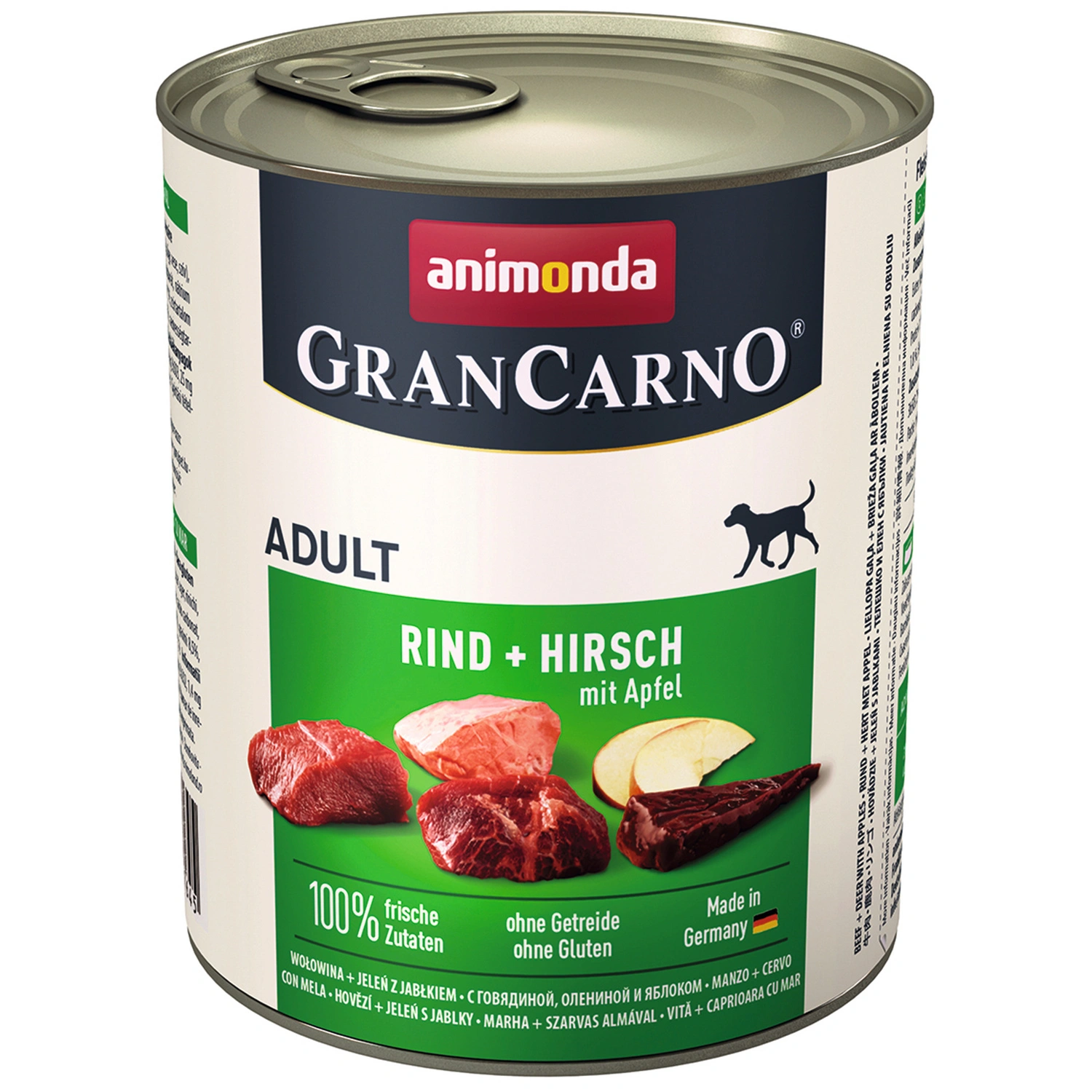 Hunde-Nassfutter »GranCarno«, Rind/Hirsch/Apfel, 800 g