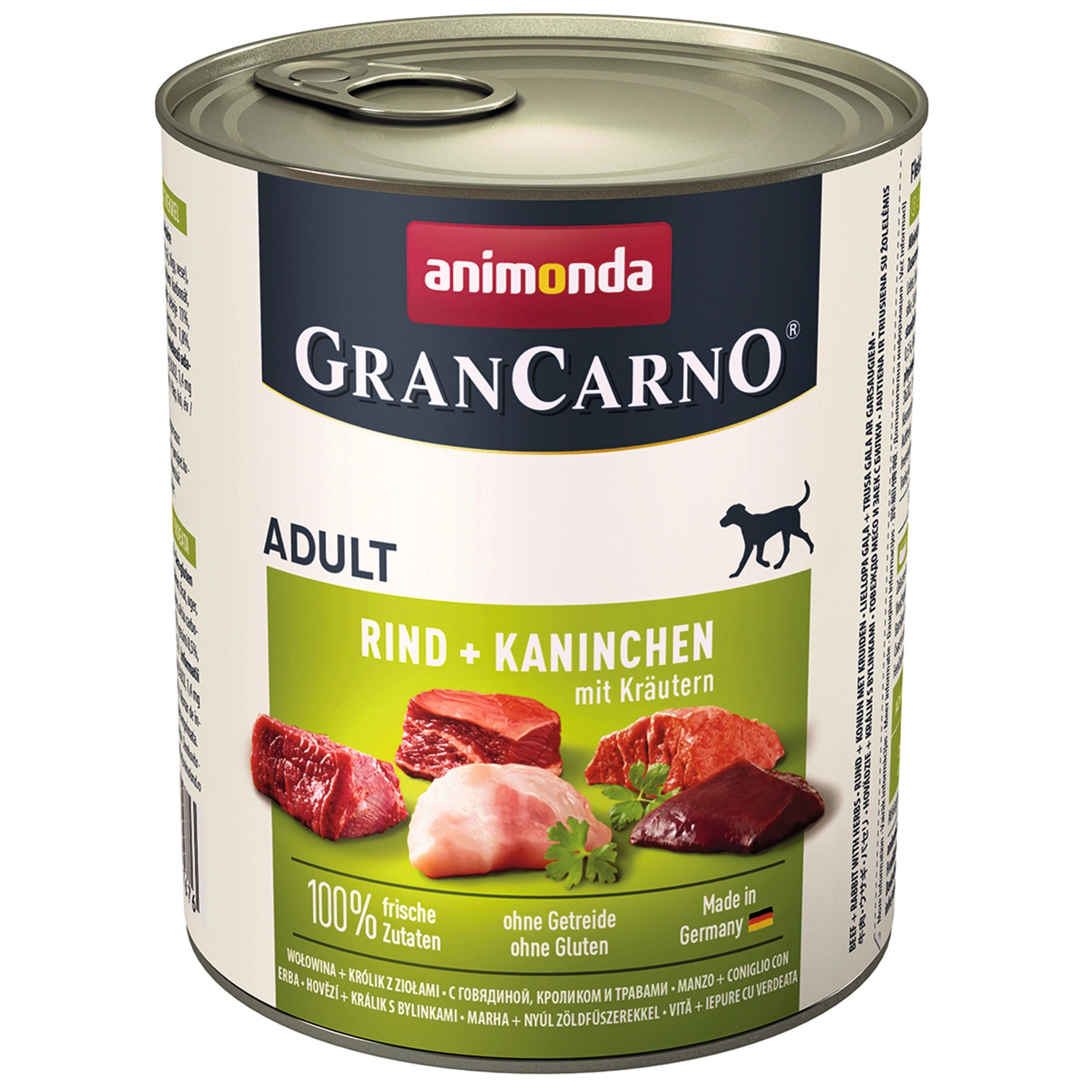 Hunde-Nassfutter »GranCarno«, Rind/Kaninchen/Kräuter, 800 g
