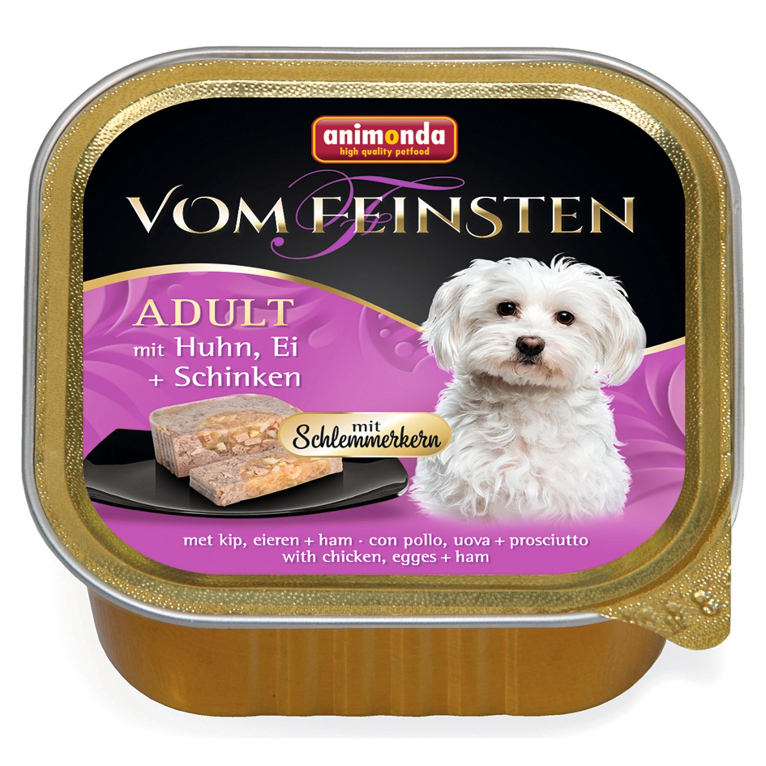 Hunde-Nassfutter, Huhn/Ei/Schinken, 150 g