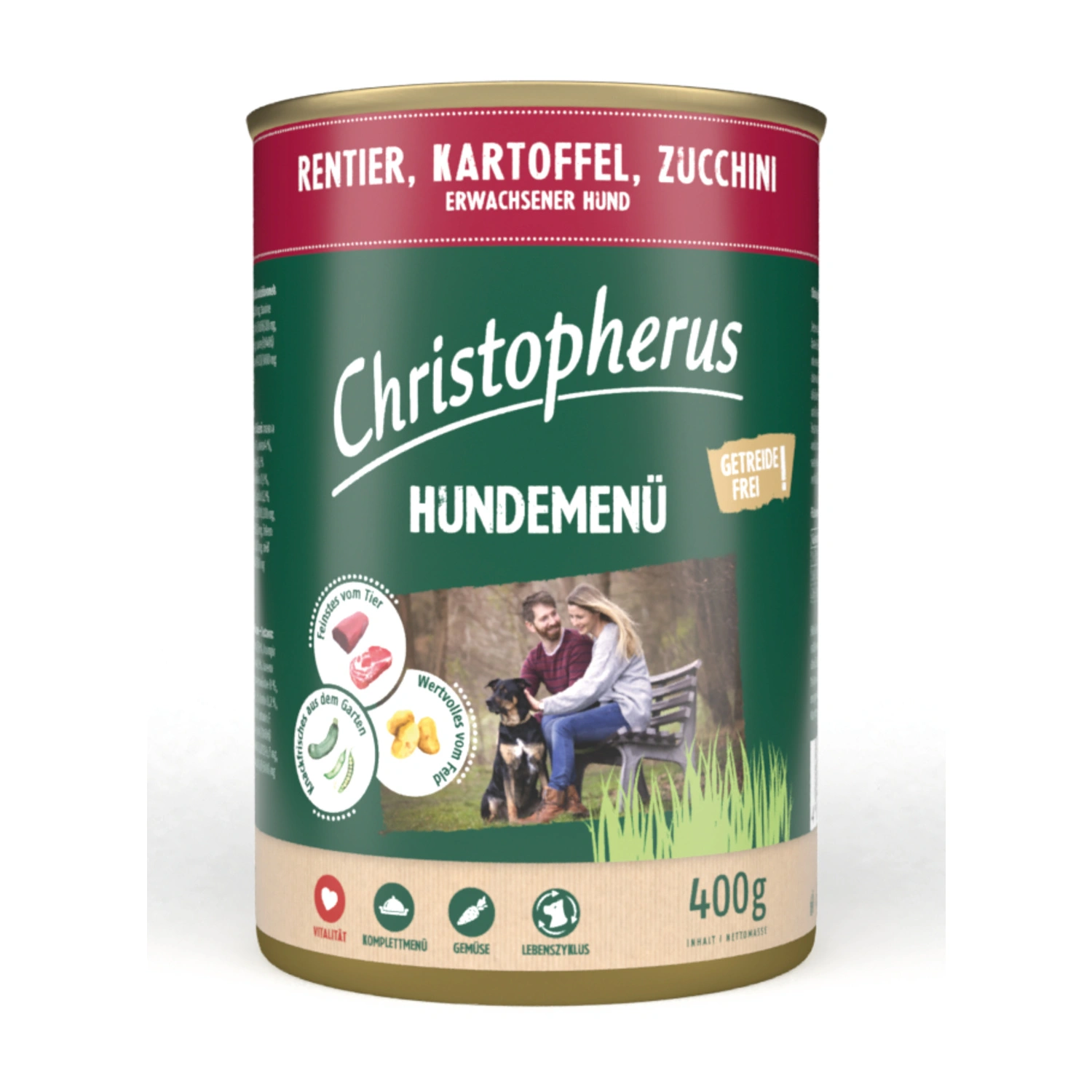 Hunde-Nassfutter »Hundemenü«, Rentier, 400 g